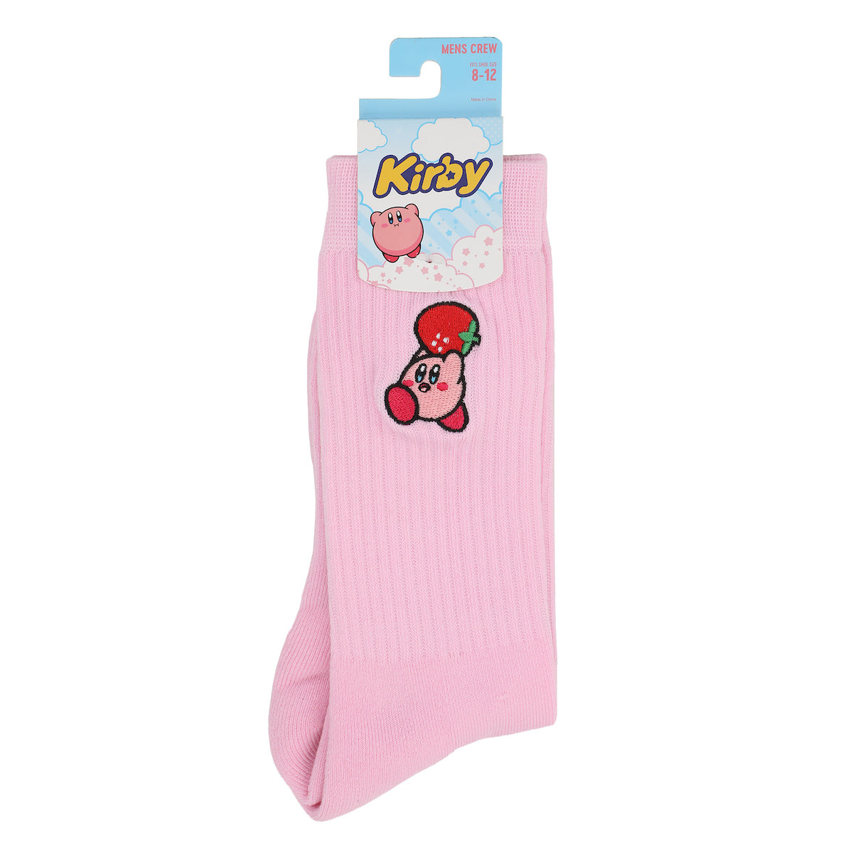 Kirby Carrying Tomato Men's Pink Athletic Crew Socks