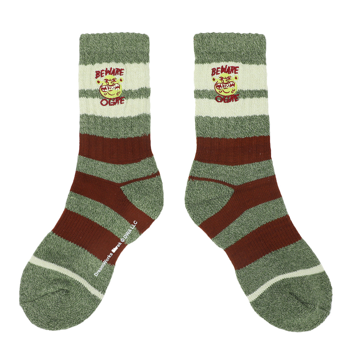 Shrek Beware Ogre Men's Athletic Camping Crew Socks