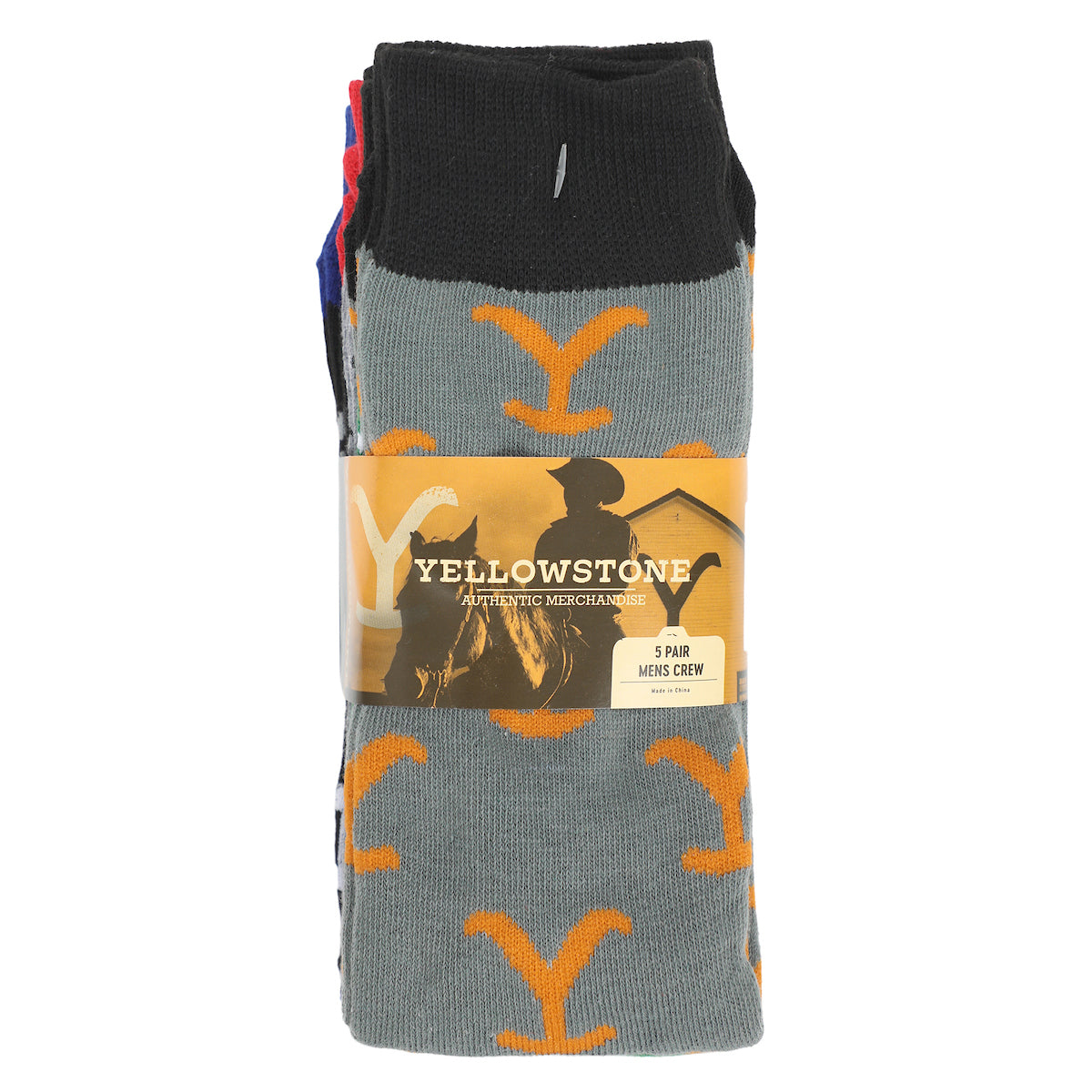 Yellowstone Ride For The Brand Men's 5-Pair Casual Crew Socks