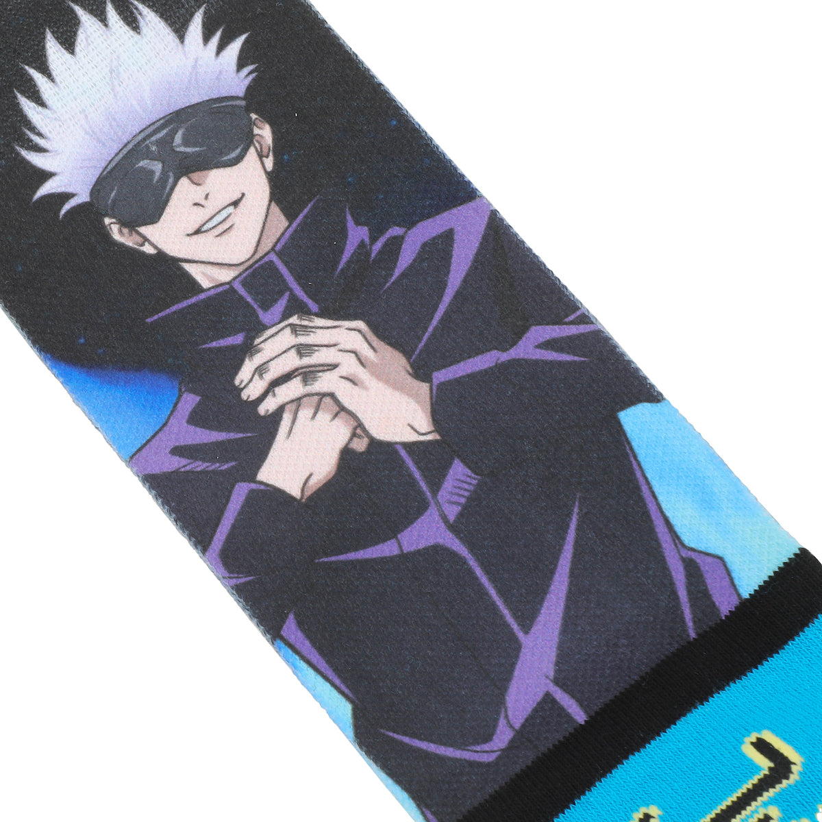 Jujutsu Kaisen Satoru Goki Men's Black & Blue Athletic Crew Socks