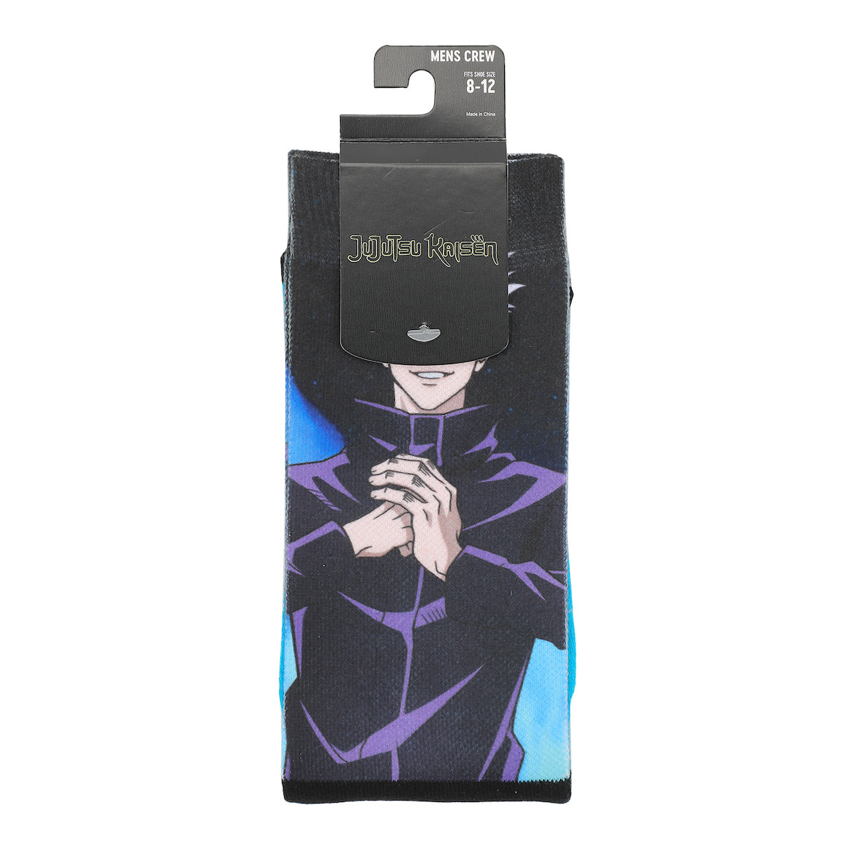 Jujutsu Kaisen Satoru Goki Men's Black & Blue Athletic Crew Socks
