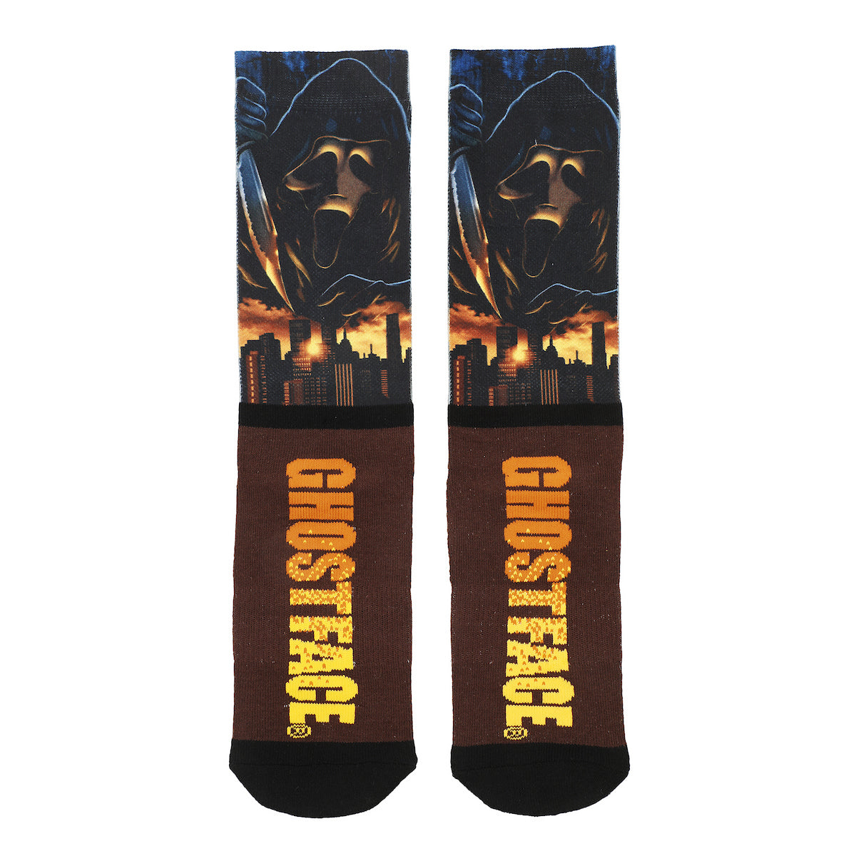 Ghostface Scary Character Art Men's Black Athletic Crew Socks
