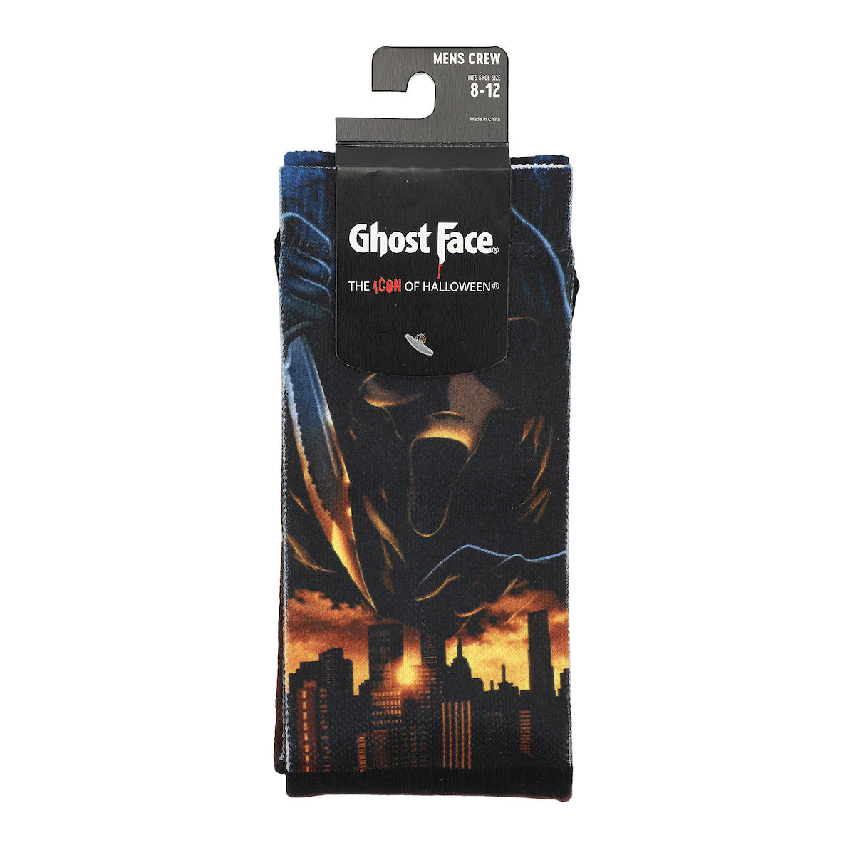 Ghostface Scary Character Art Men's Black Athletic Crew Socks