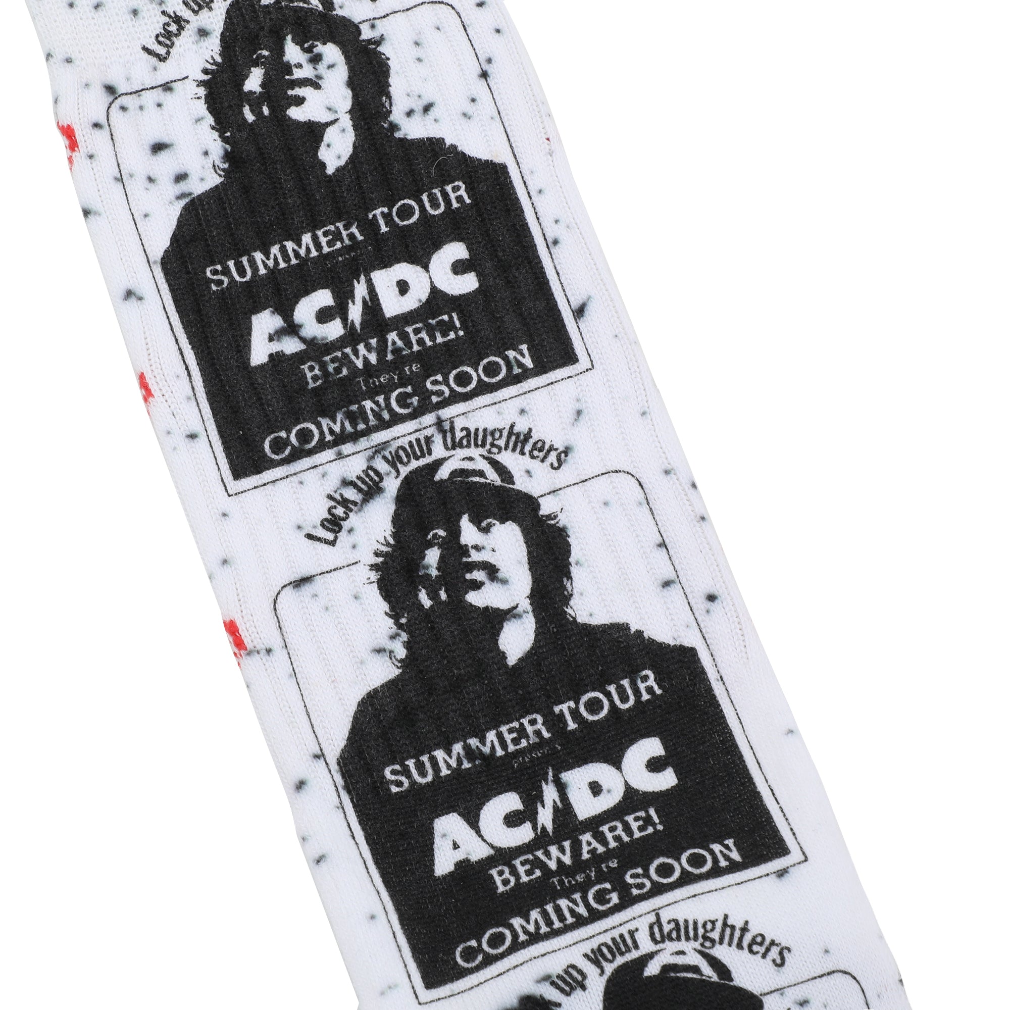 ACDC Band Member Photo Art Men's White Athletic Crew Socks