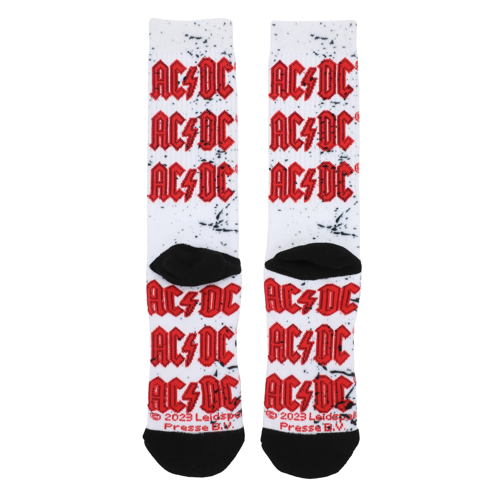 ACDC Band Member Photo Art Men's White Athletic Crew Socks