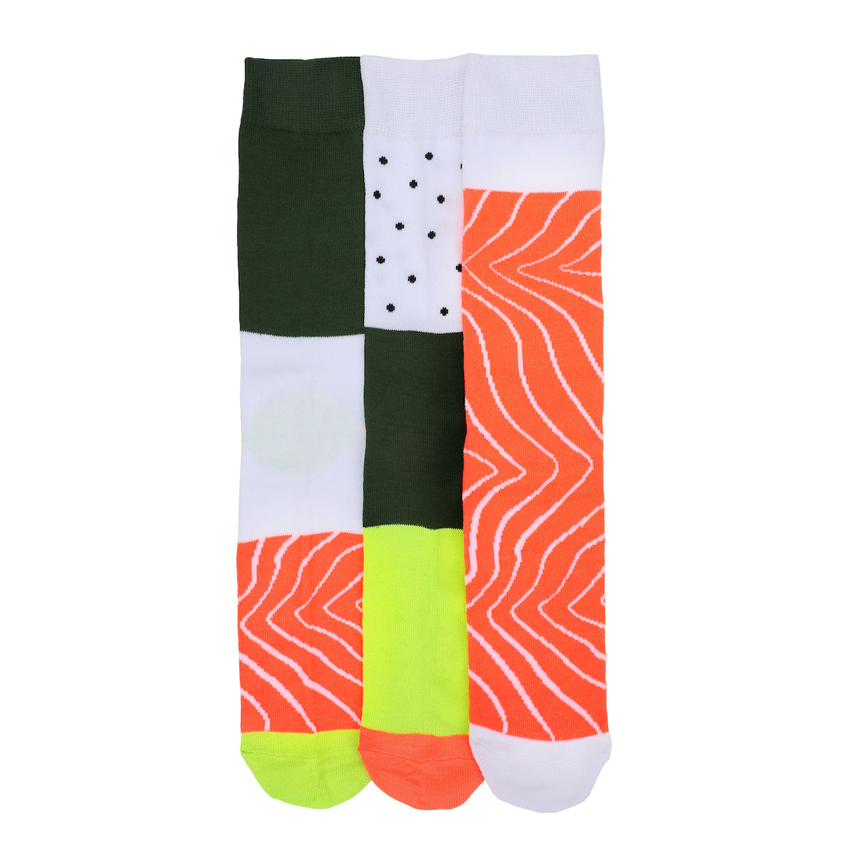 Sushi Delight Crew Socks Gift Box - Set of 3 Pairs, Perfect for Sushi Lovers!-OSFA
