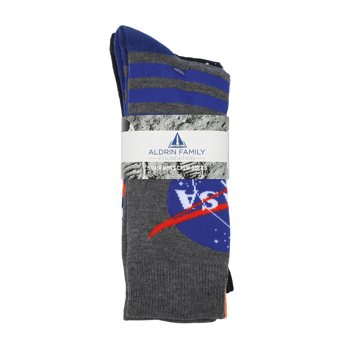 Nasa Astronauts Adult 5-Pair Casual Crew Socks