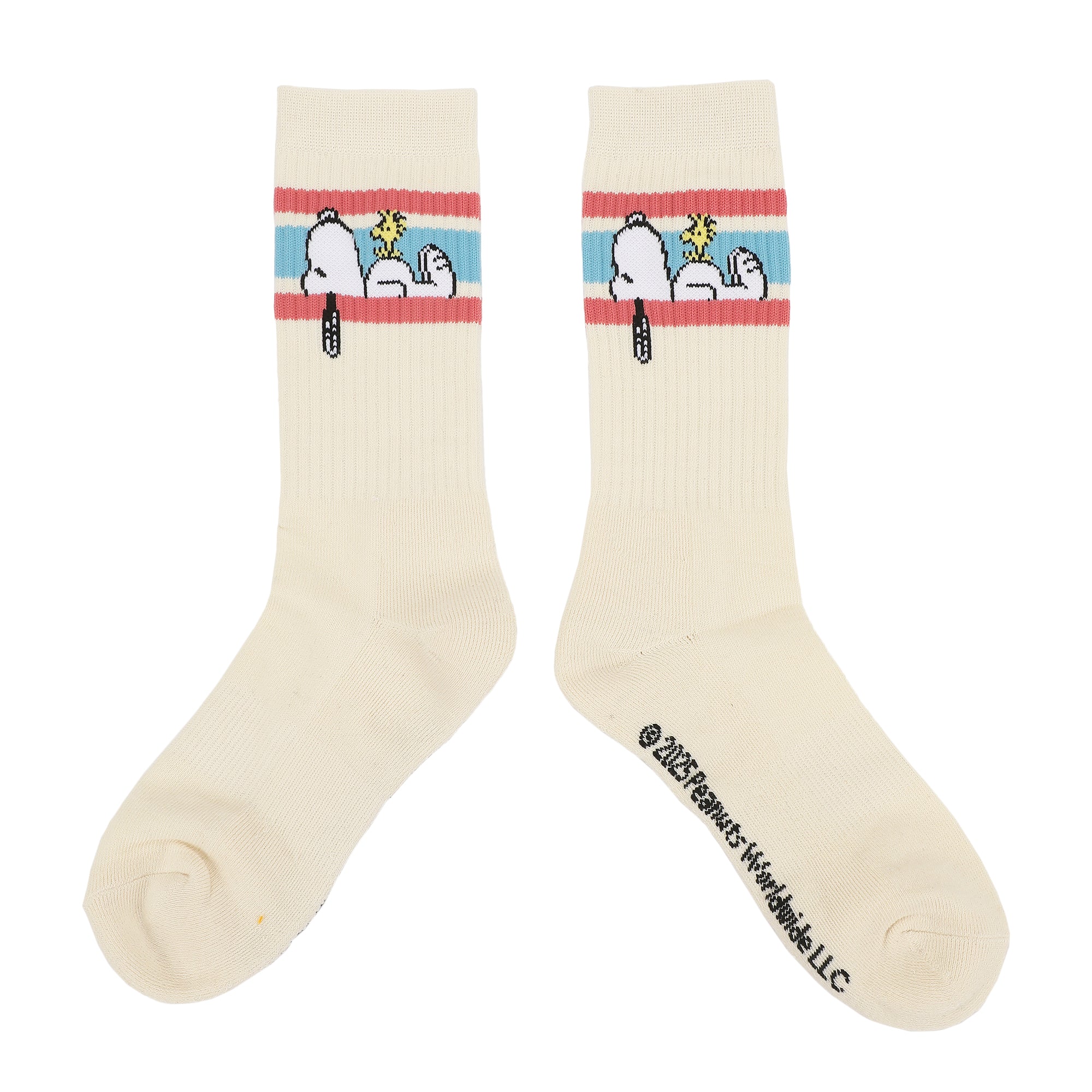 Peanuts Snoopy Varsity Stripes Mens Athletic Crew Socks
