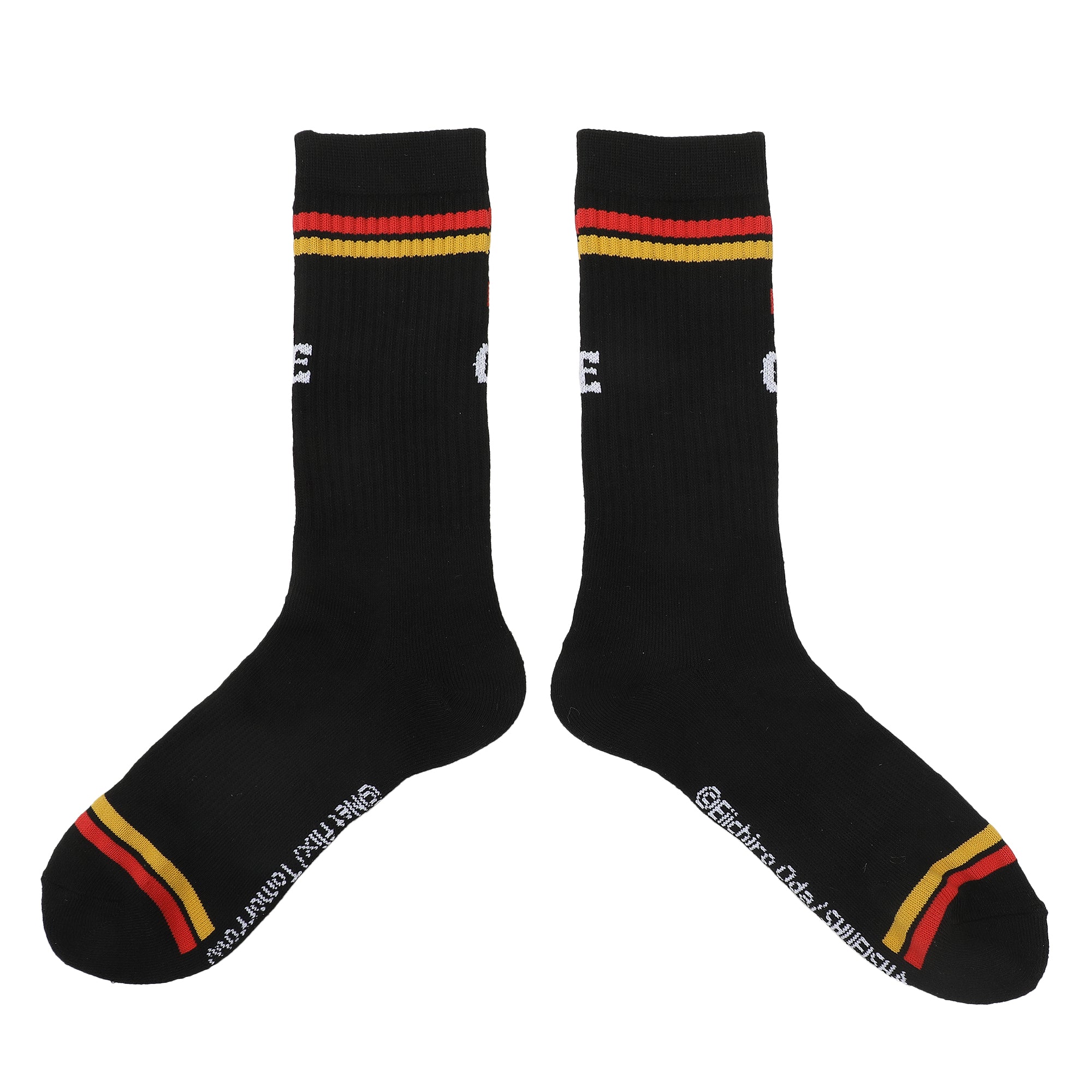 One Piece Live Action Straw Hat Pirates Logo Men's Black Athletic Crew Socks