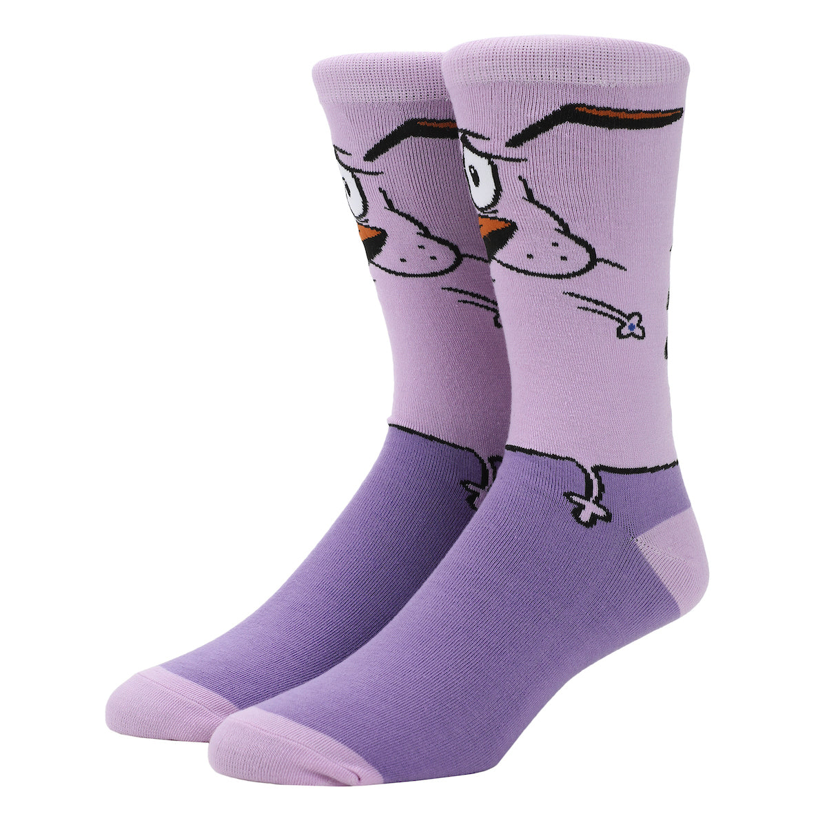 Courage The Cowardly Dog Courage Adult Pink Casual Crew Socks