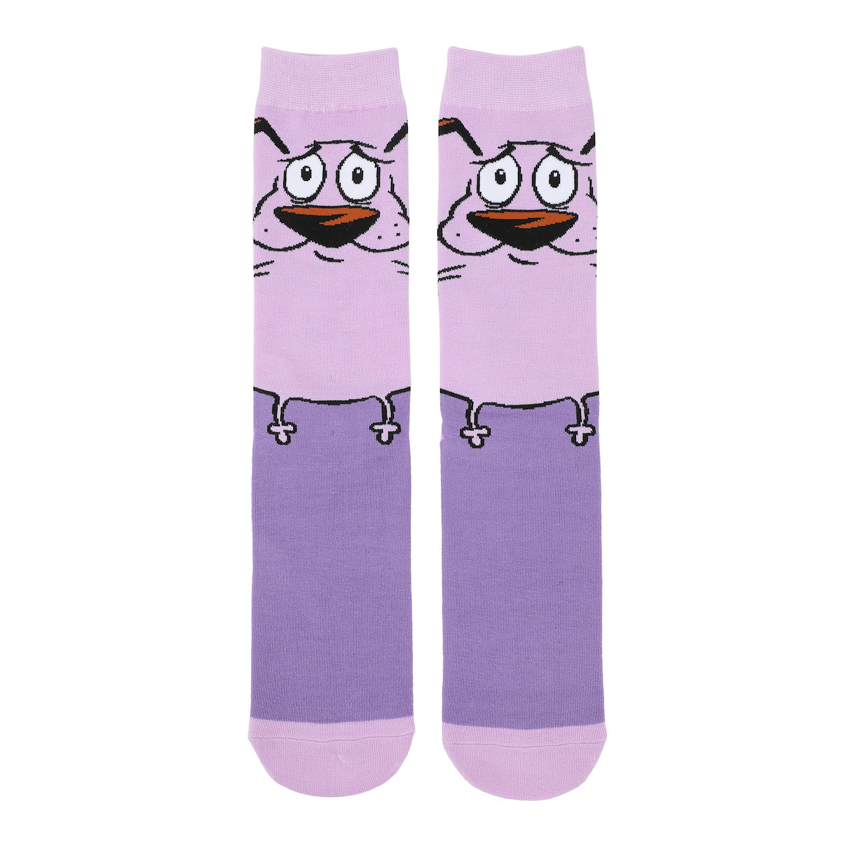 Courage The Cowardly Dog Courage Adult Pink Casual Crew Socks