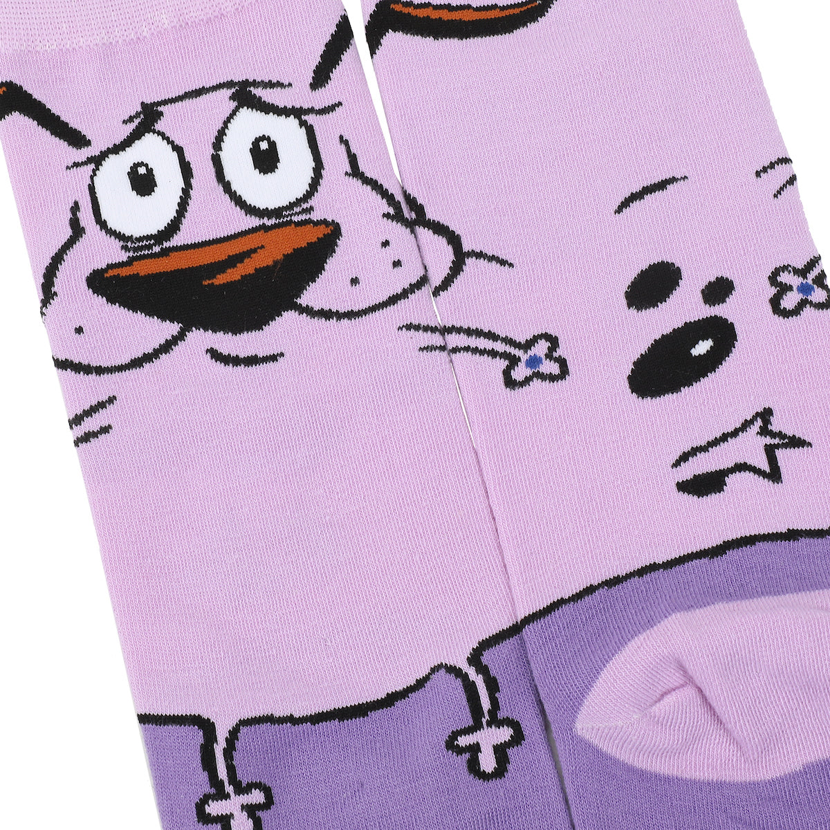 Courage The Cowardly Dog Courage Adult Pink Casual Crew Socks