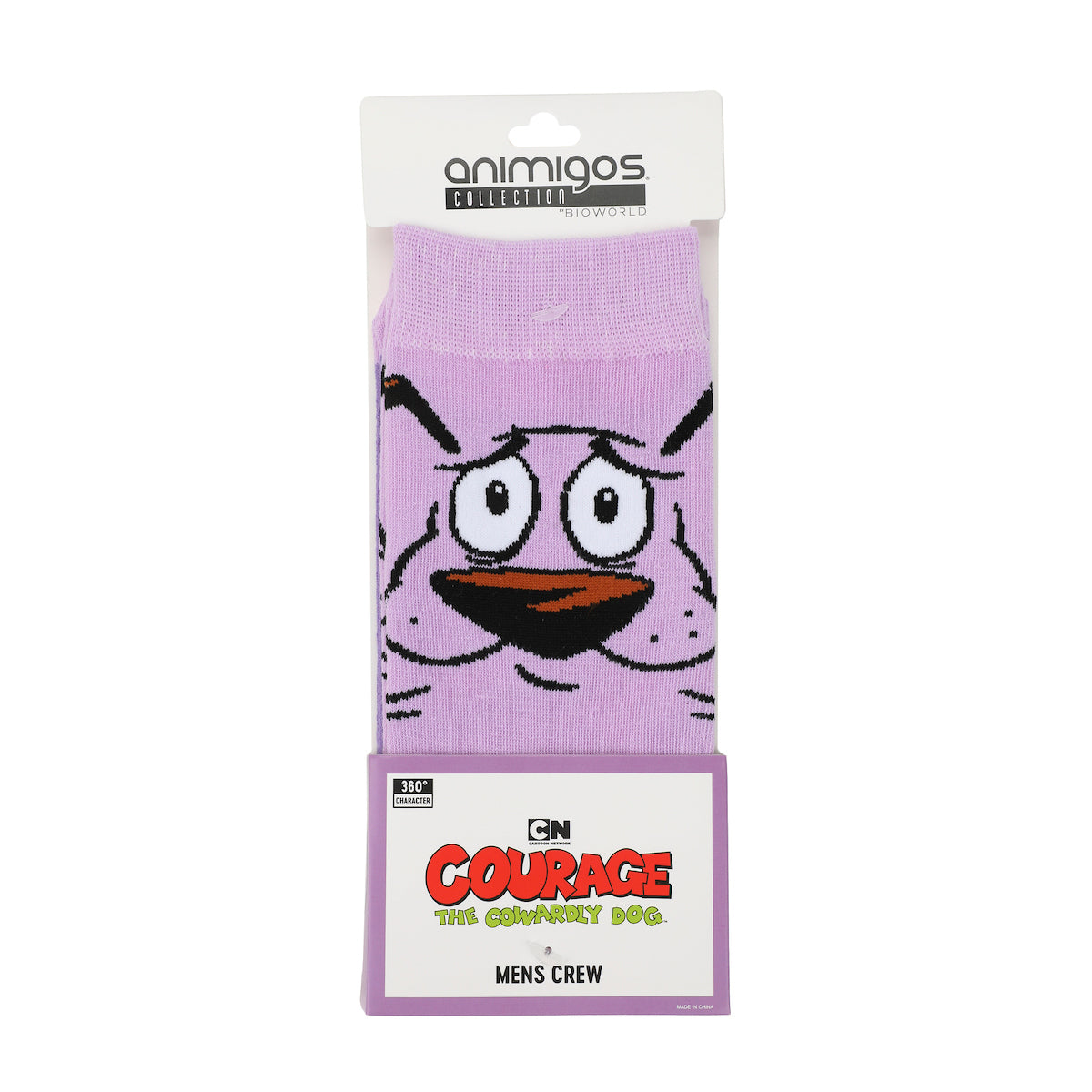 Courage The Cowardly Dog Courage Adult Pink Casual Crew Socks