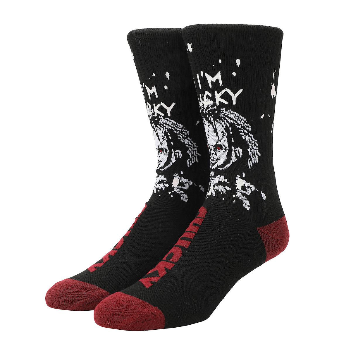 Chucky UV Color Change Hi I'm Chucky Men's Black Athletic Crew Socks