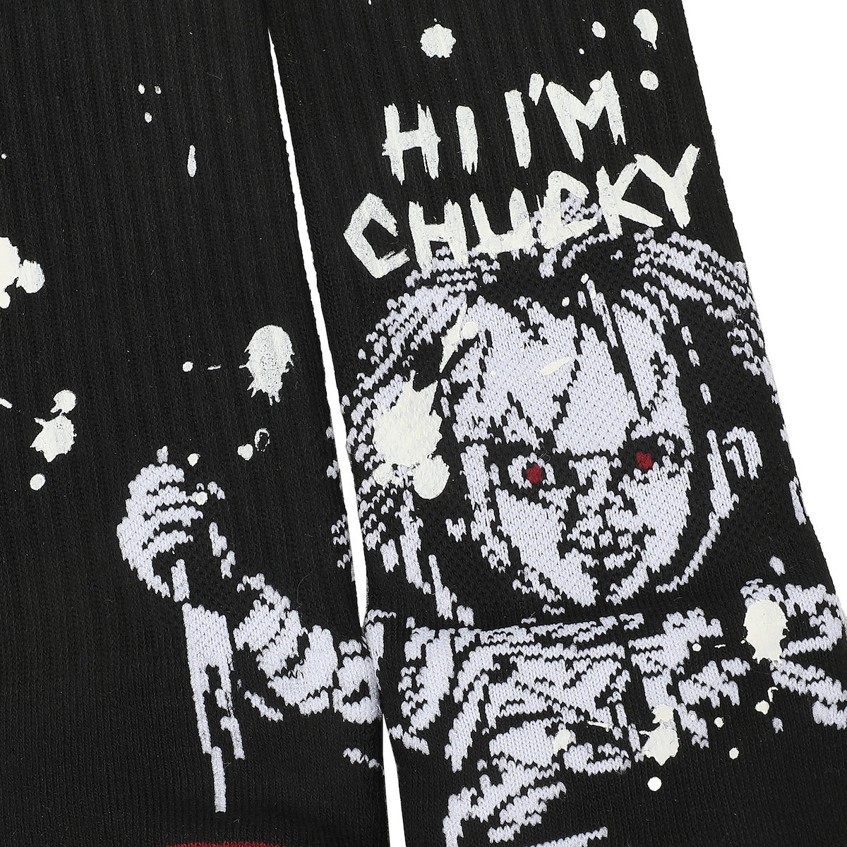 Chucky UV Color Change Hi I'm Chucky Men's Black Athletic Crew Socks