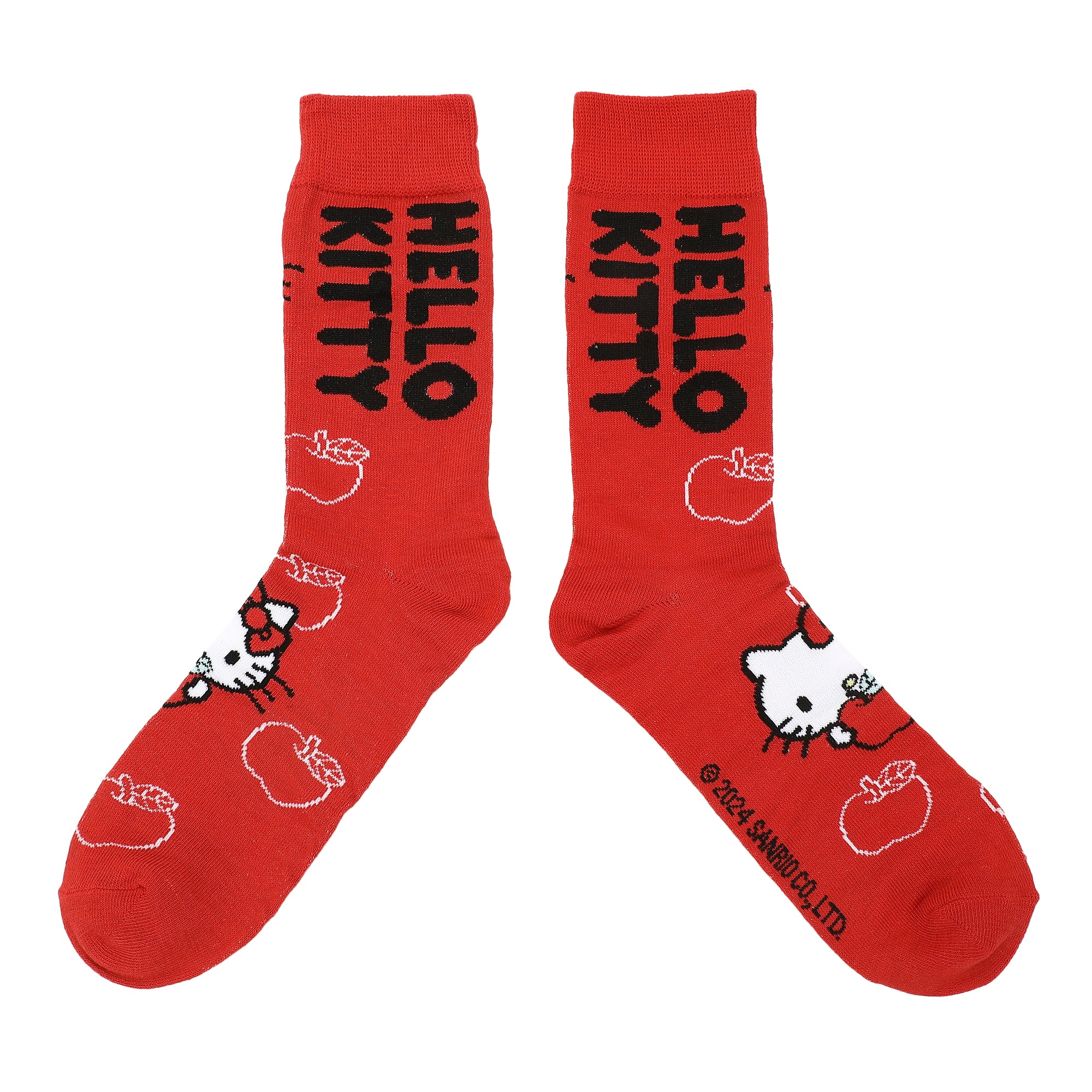 Hello Kitty Character Patterns Adult 4-Pack Casual Crew Socks-OSFA