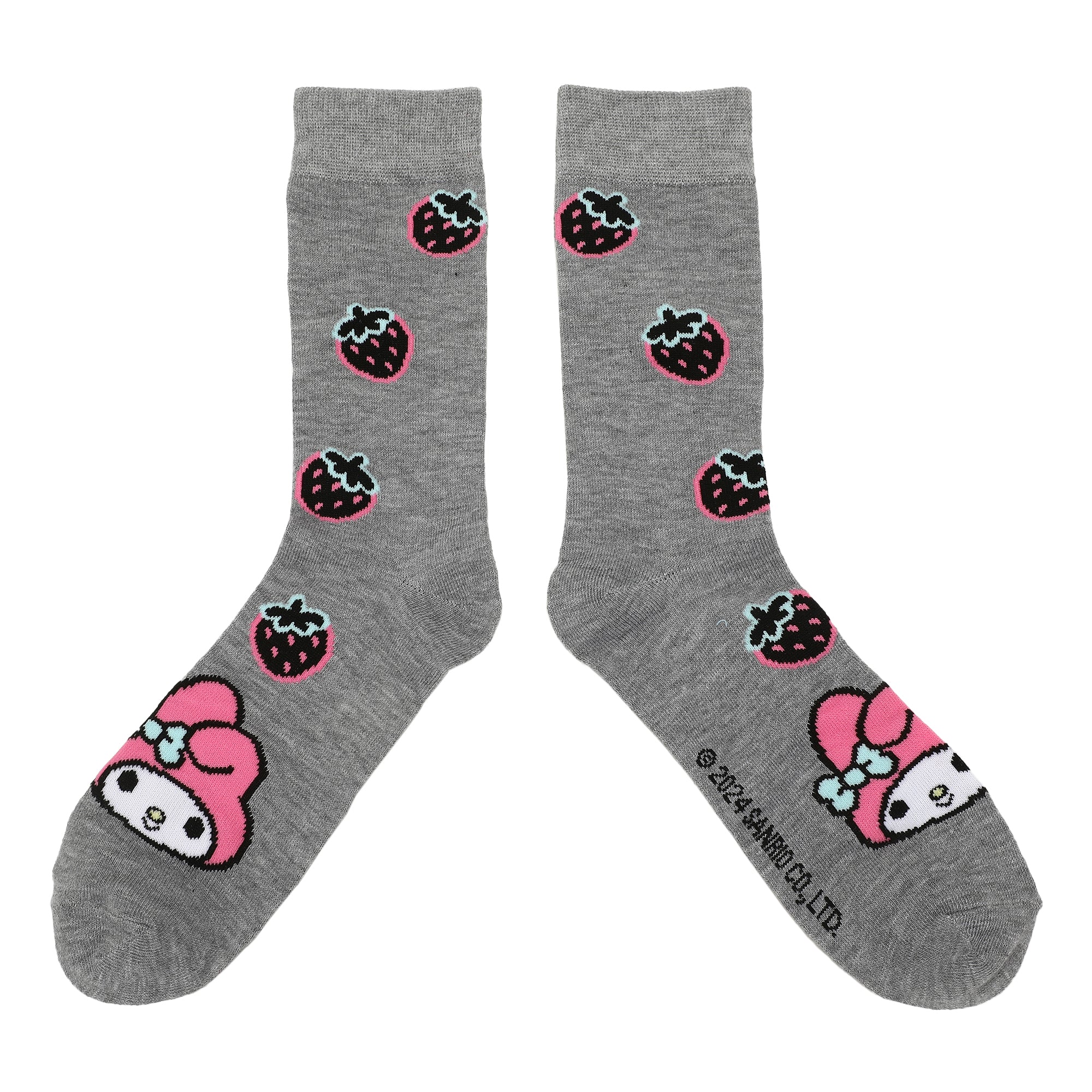 Hello Kitty Character Patterns Adult 4-Pack Casual Crew Socks-OSFA