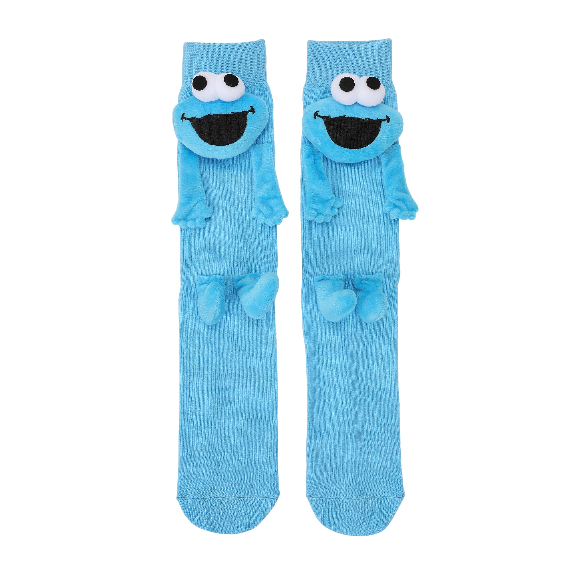 Sesame Street: Cookie Monster 3D Novelty Plush Casual Crew Socks