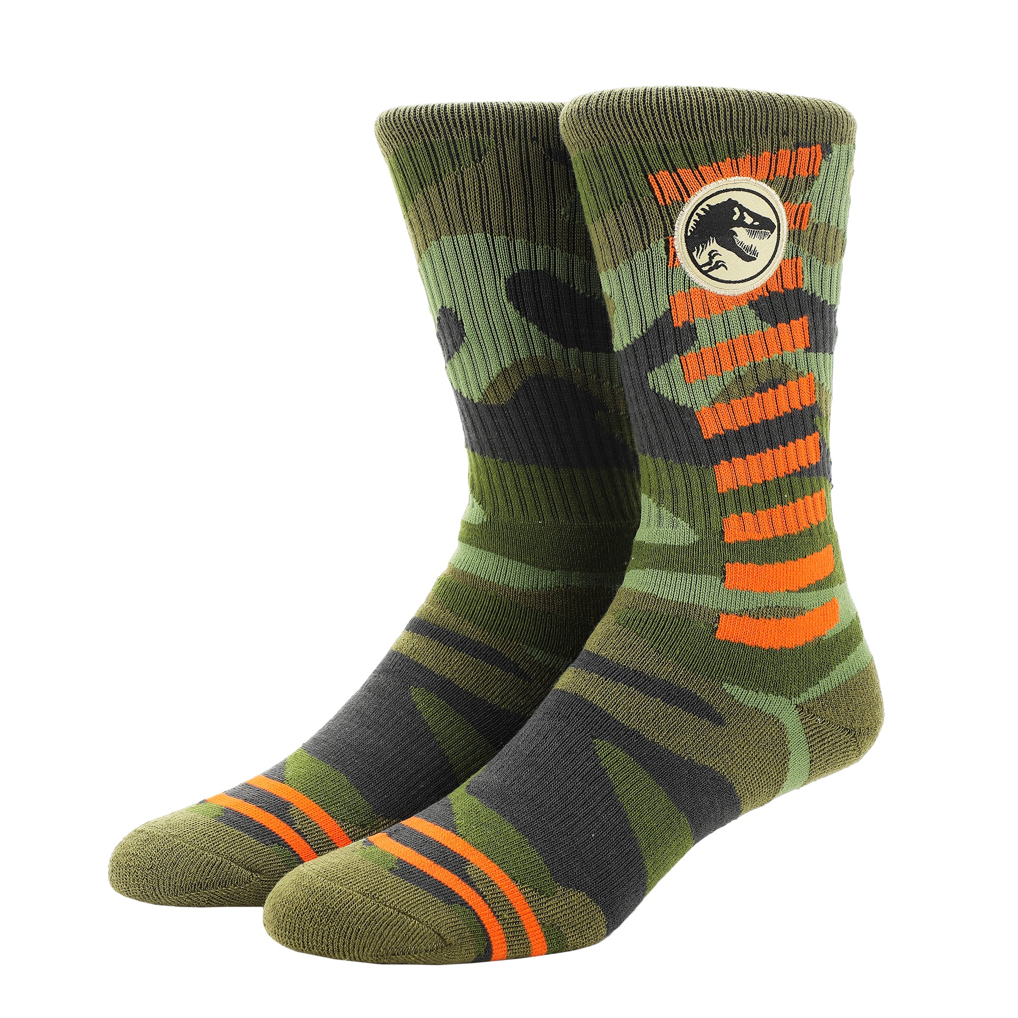 Jurassic Park Camo Dinosaur Men's Athletic Crew Socks