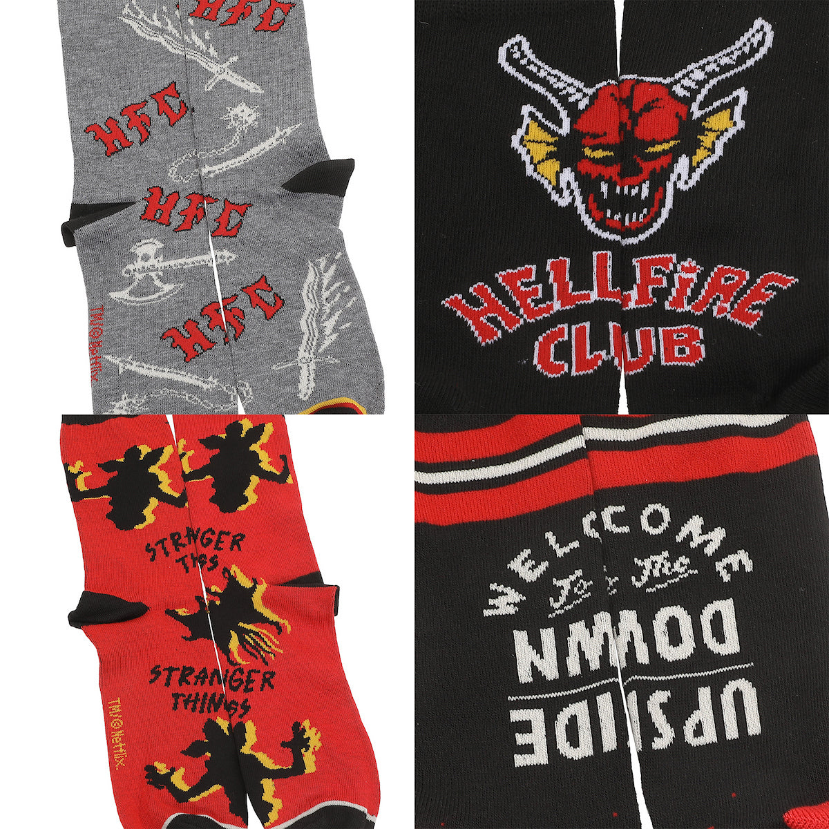 Stranger Things Mixed Character and Icons Men's 5-Pack Casual Crew Socks