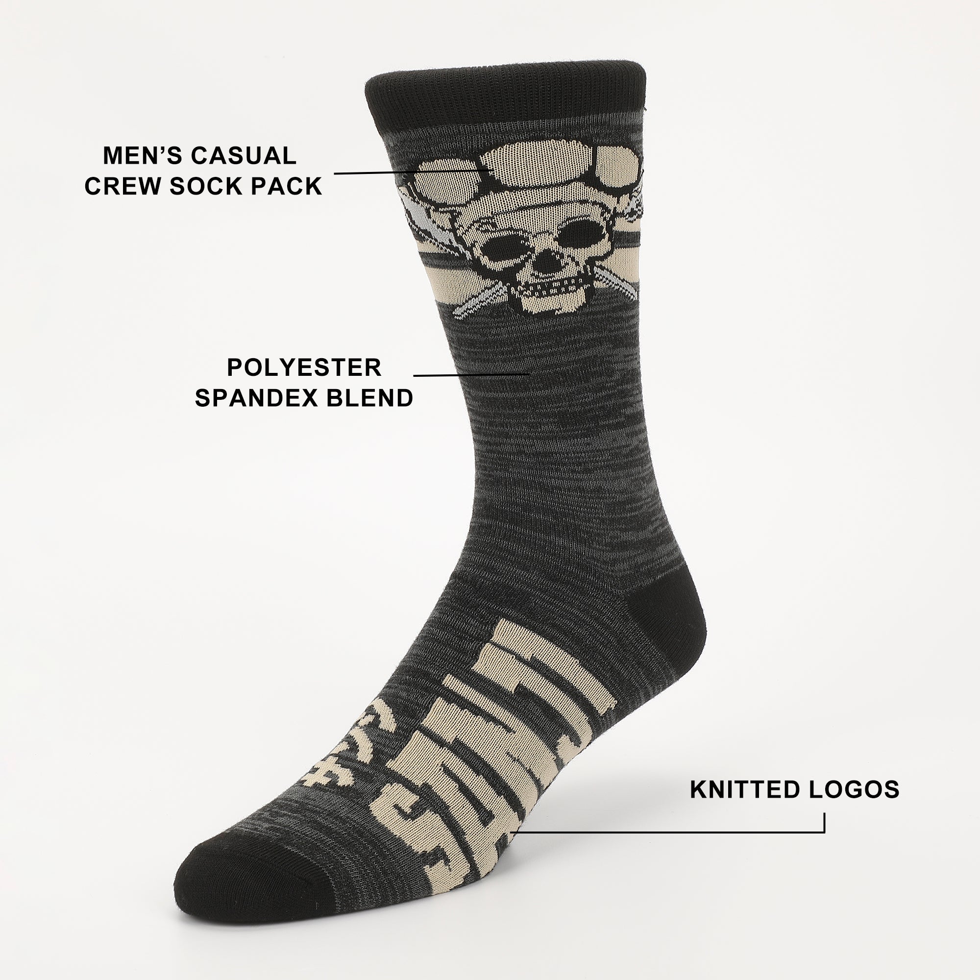 One Piece (Live Action) Luffy, Zoro, Nami, Usopp and Sanji Mens Casual Crew Socks 4 Pack