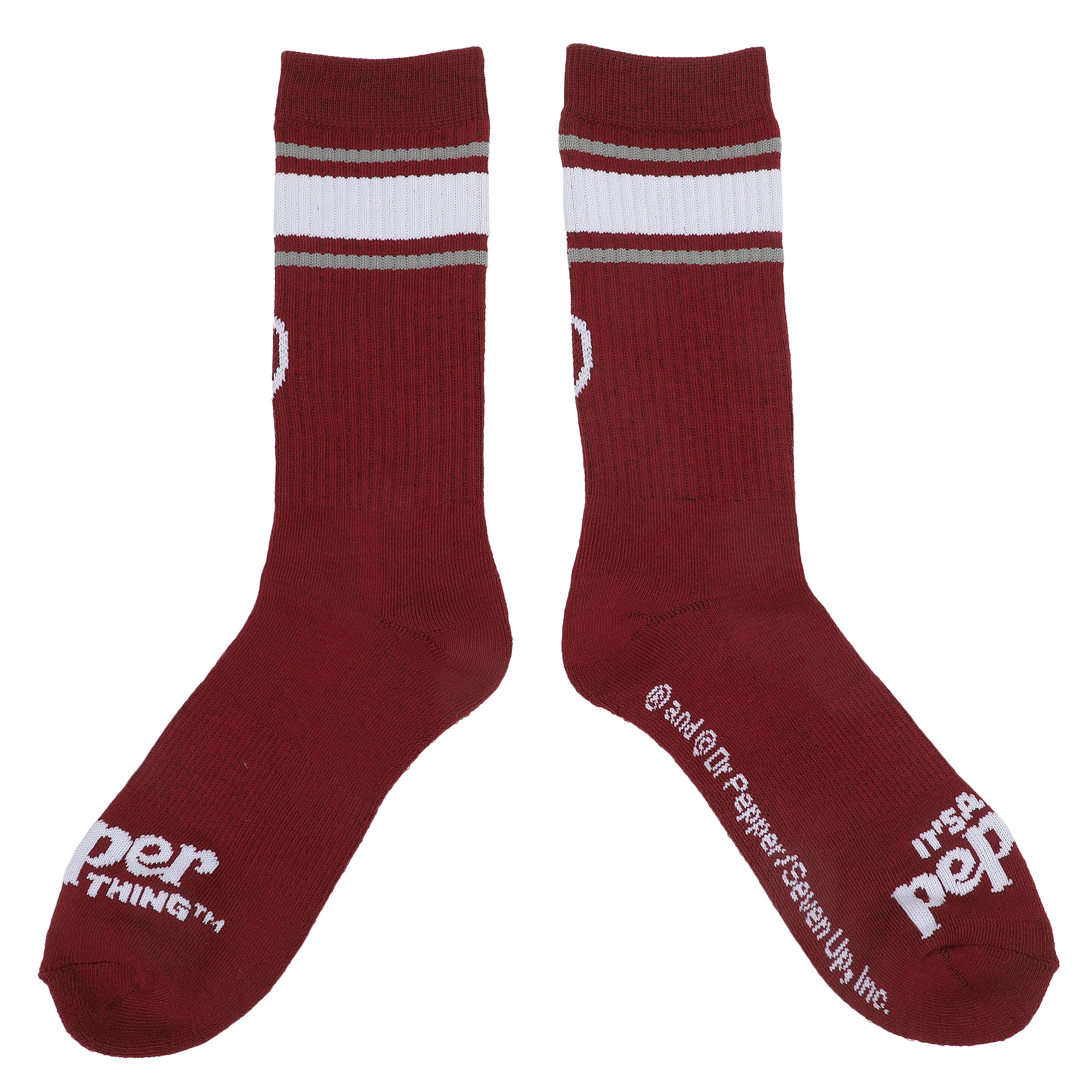 Dr Pepper Classic Logo Maroon Men's Athletic Crew Socks