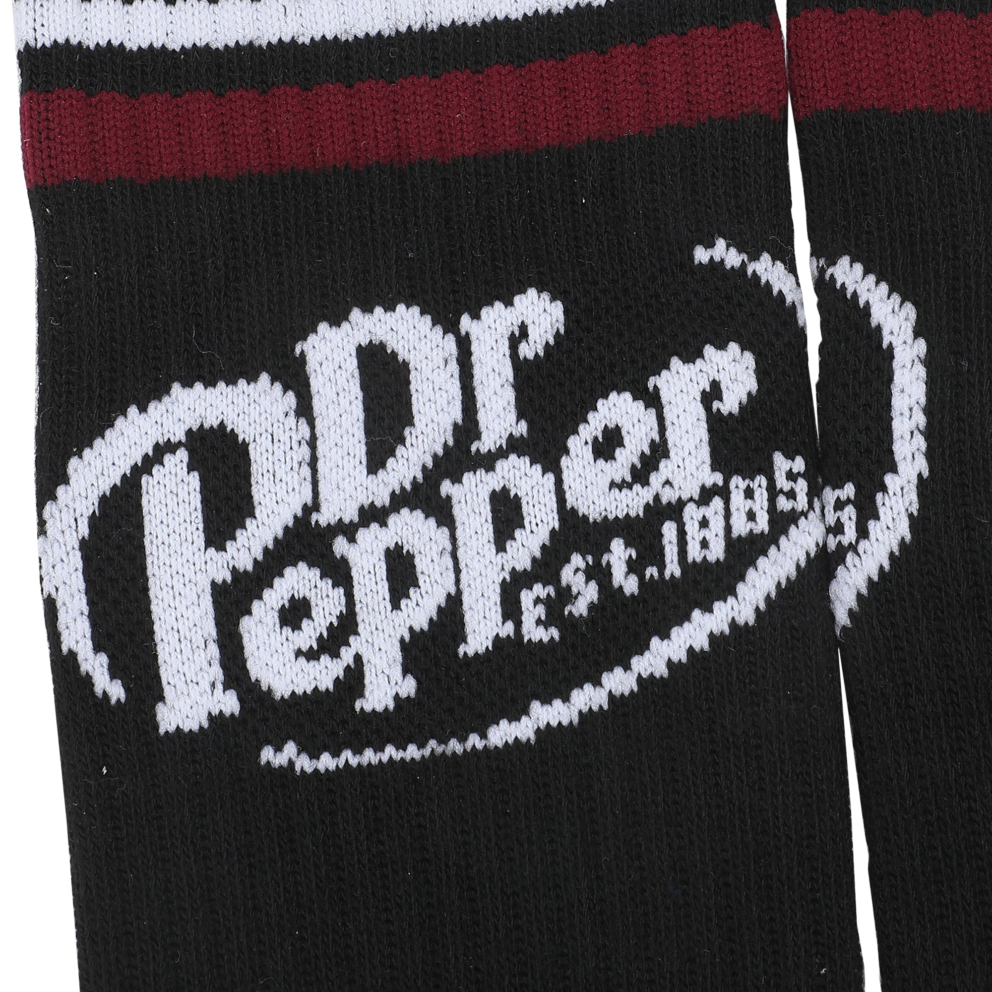 Dr Pepper Classic Logo Black Men's Athletic Crew Socks