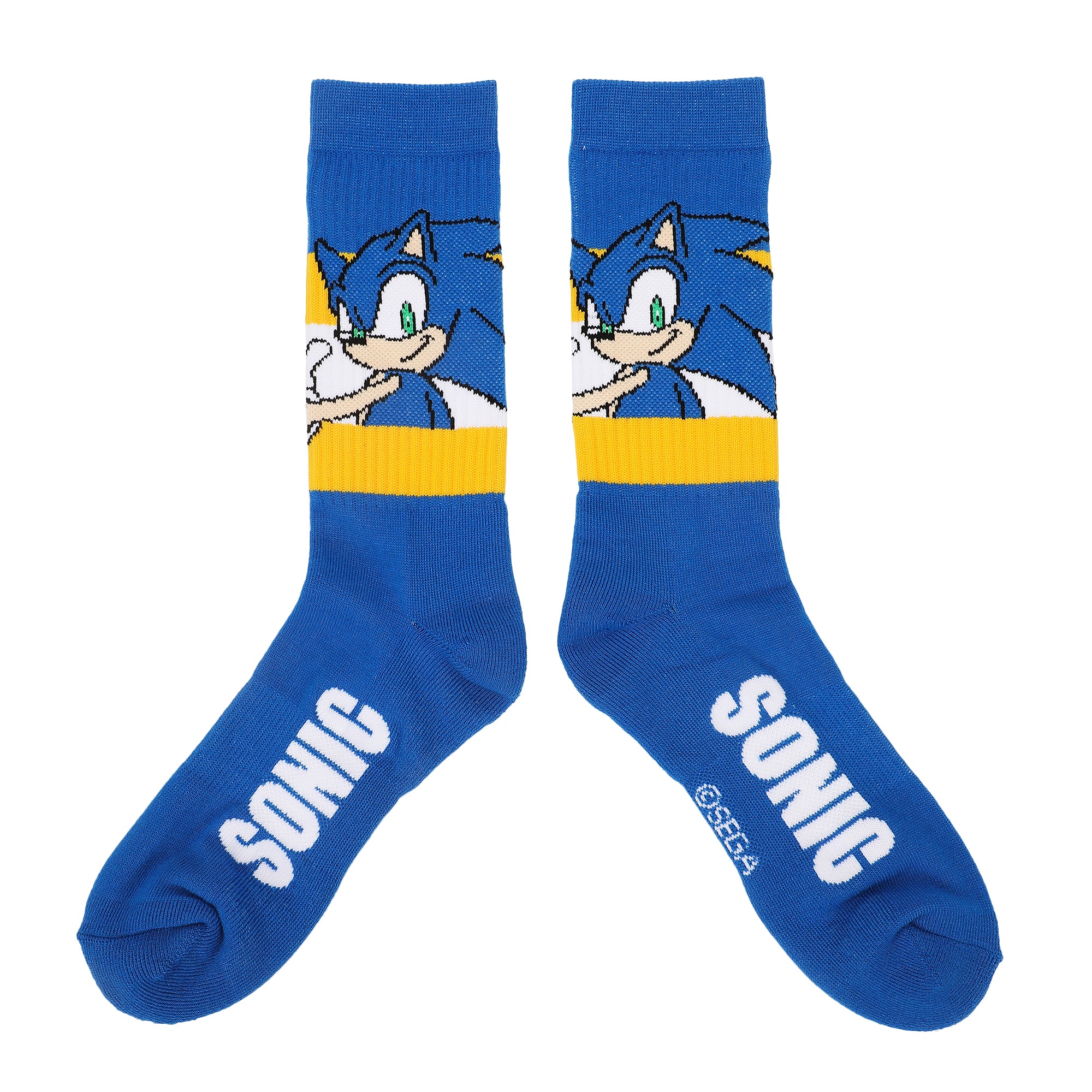 Sonic The Hedgehog Thumbs Up Men's Royal Blue Casual Crew Socks