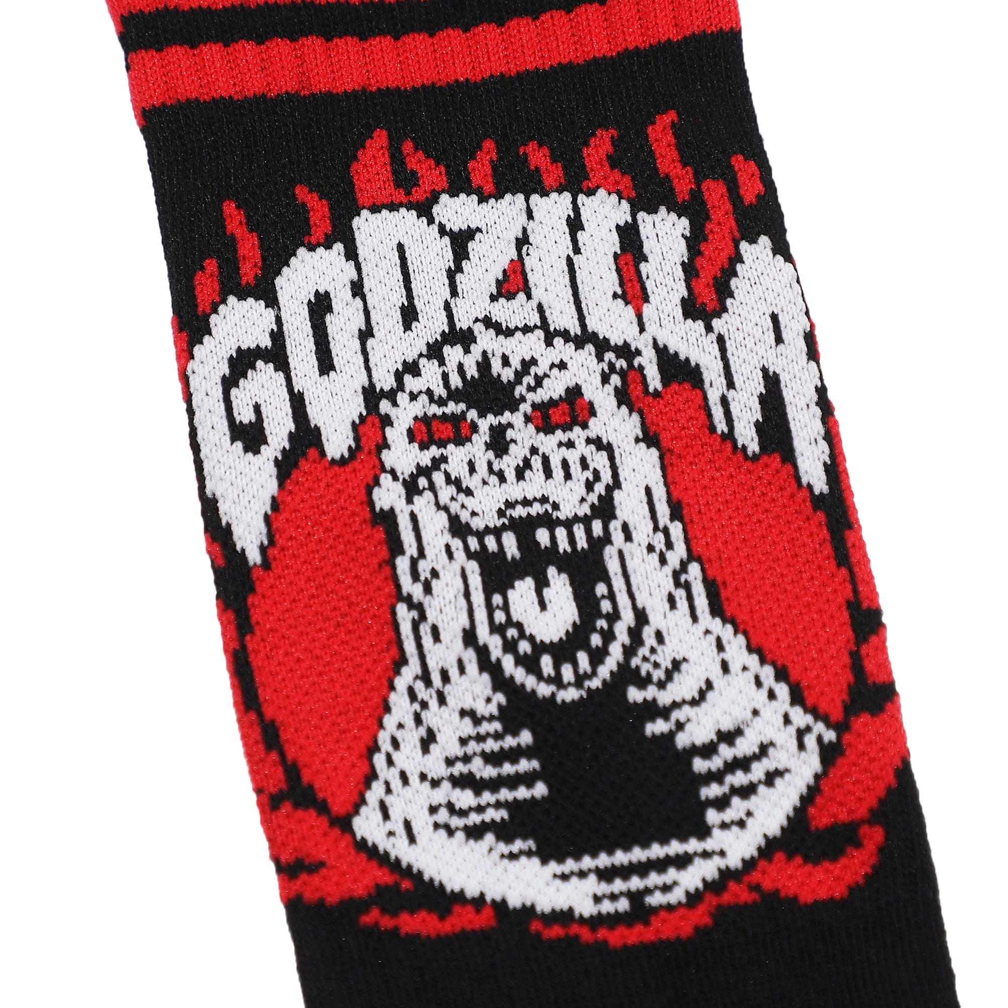 Godzilla Flaming Monster Men's Black Casual Crew Socks