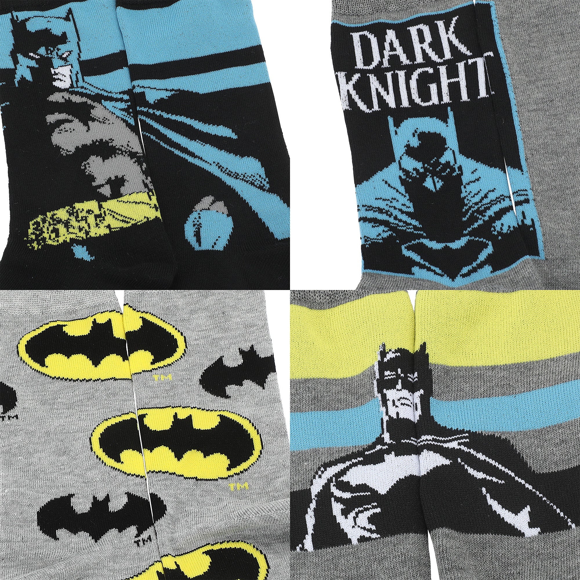 Batman Character & Logo Men’s 5-Pair Pack Crew Socks