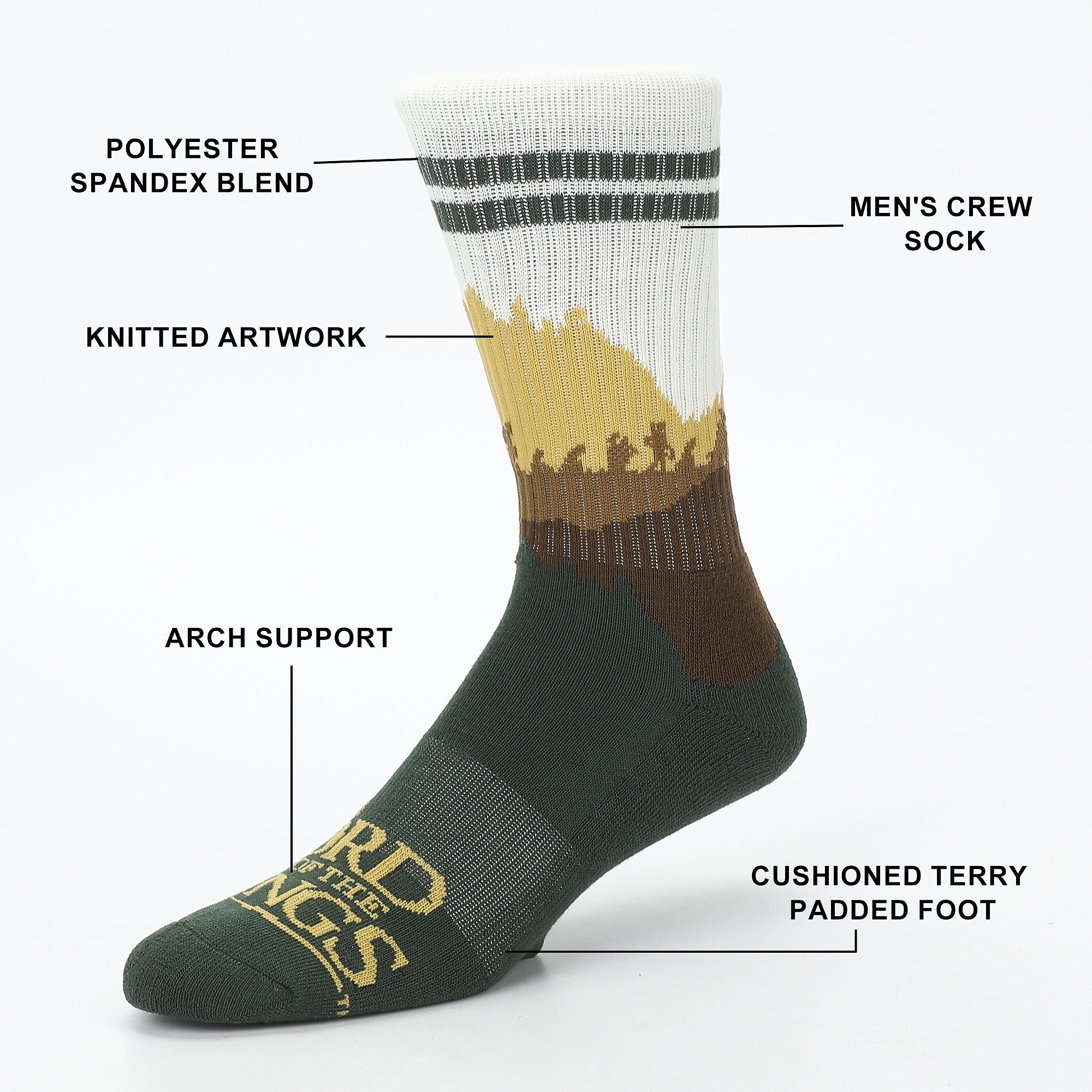 Godzilla King of the Monsters Men’s Novelty Crew Socks (Pack of 5)