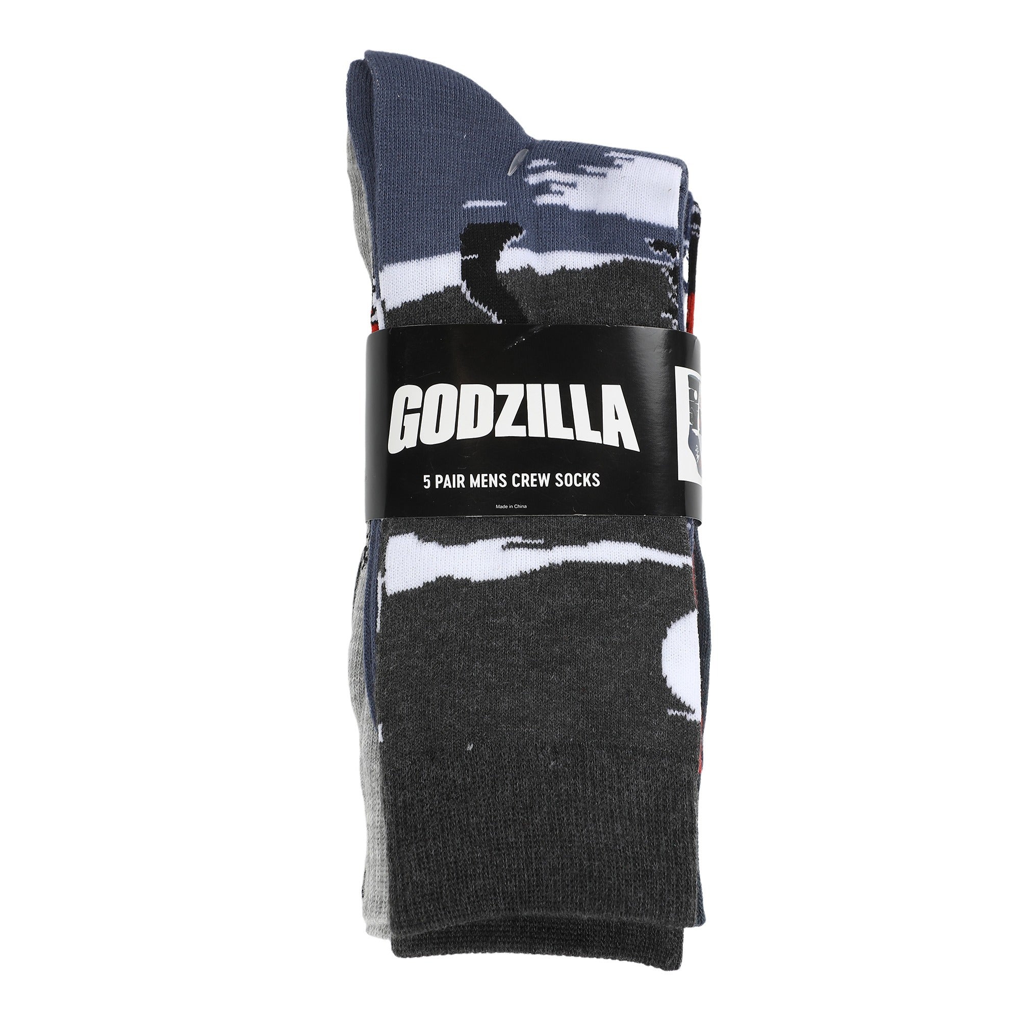 Godzilla King of the Monsters Men's Novelty Crew Socks (Pack of 5)