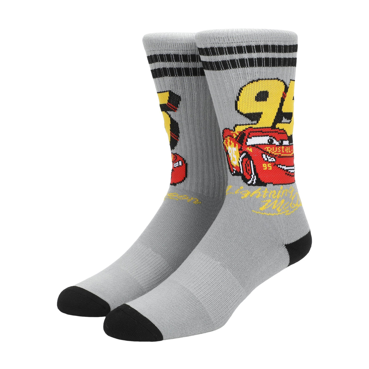 Cars Lightning McQueen Retro Stripe Athletic Crew Socks