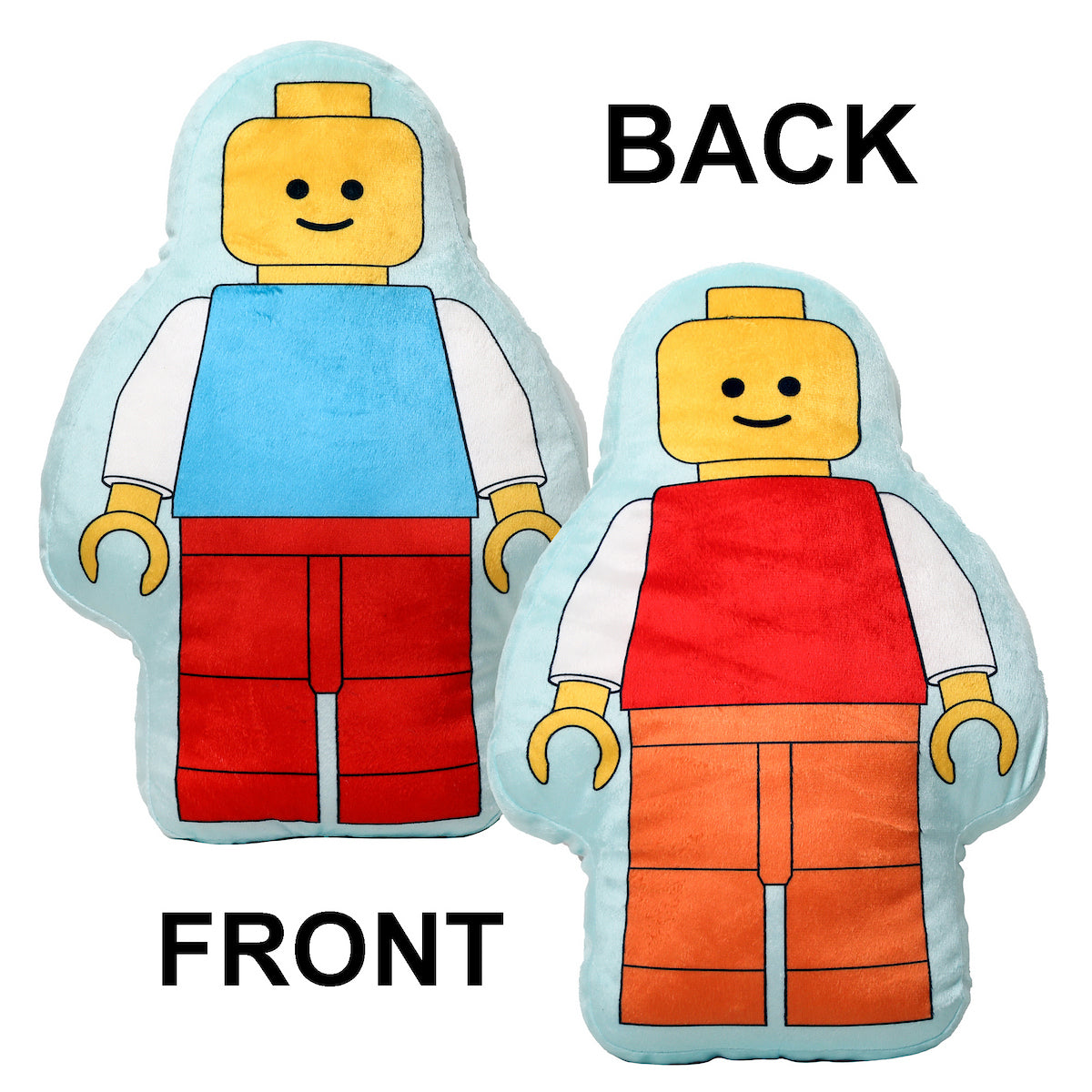Official Lego Figure Shaped Cushion Pillow | Reversible Design Stuffed