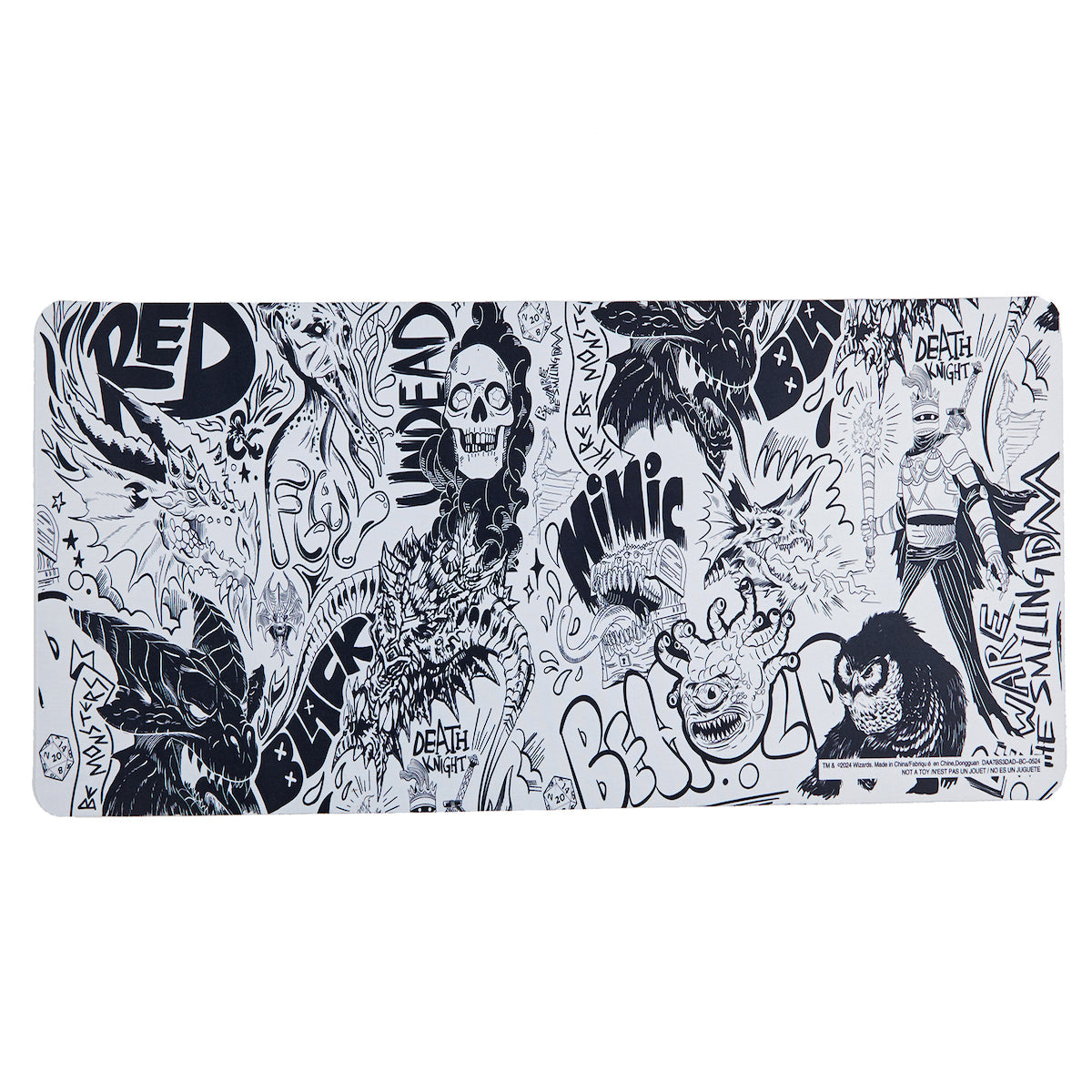 Dungeons & Dragons Monster Sketch Art 31.5" x 15.5" White Desk Mat