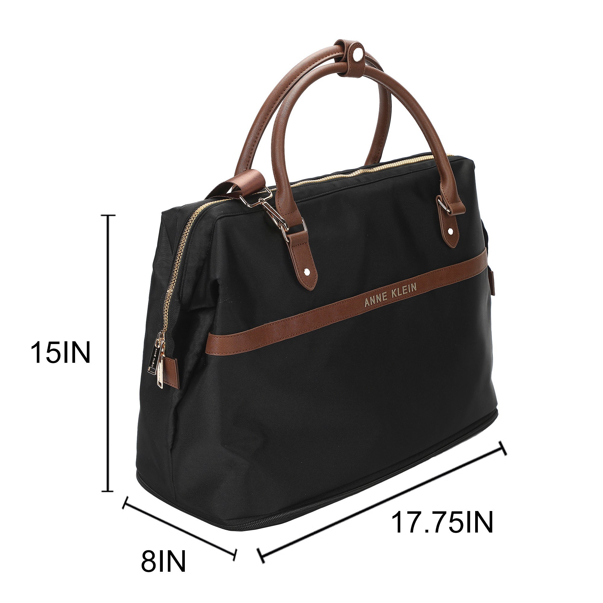 Anne Klein Black 17.75” Duffel Bag