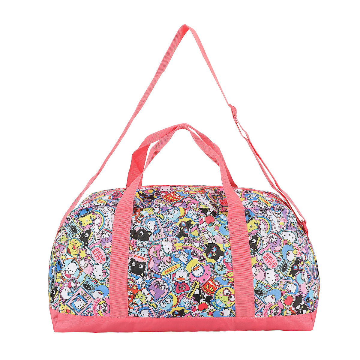 Hello Kitty & Friends All-Over Character Print White & Pink 21" Packable Duffel