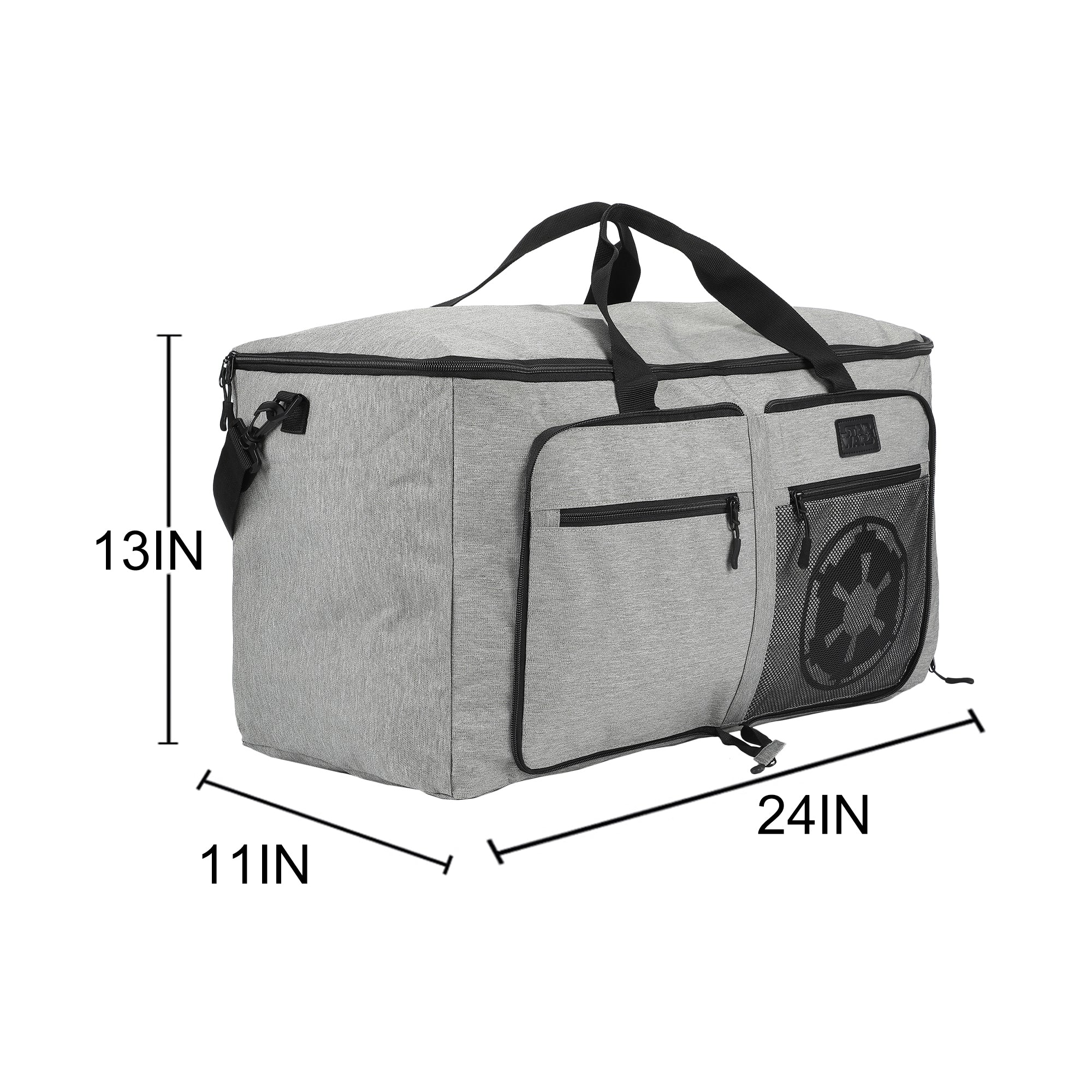 Star Wars Galactic Empire 24" Packable Travel Duffle Bag, Shoe Compartment, Removable Shoulder Strap & Front Storage Pockets