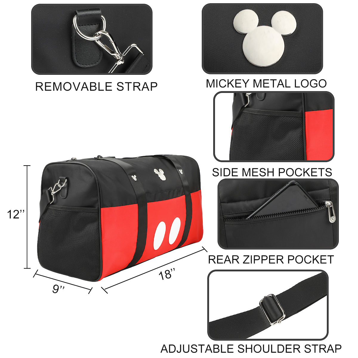 Mickey Mouse Classic Shorts 5-Piece Luggage Set