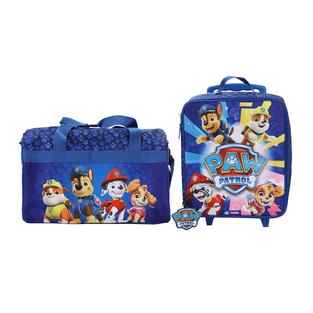 Paw Patrol Pups & Logo 3-Piece Youth Duffle Bag Travel Set With Pilot Case & Luggage Tag