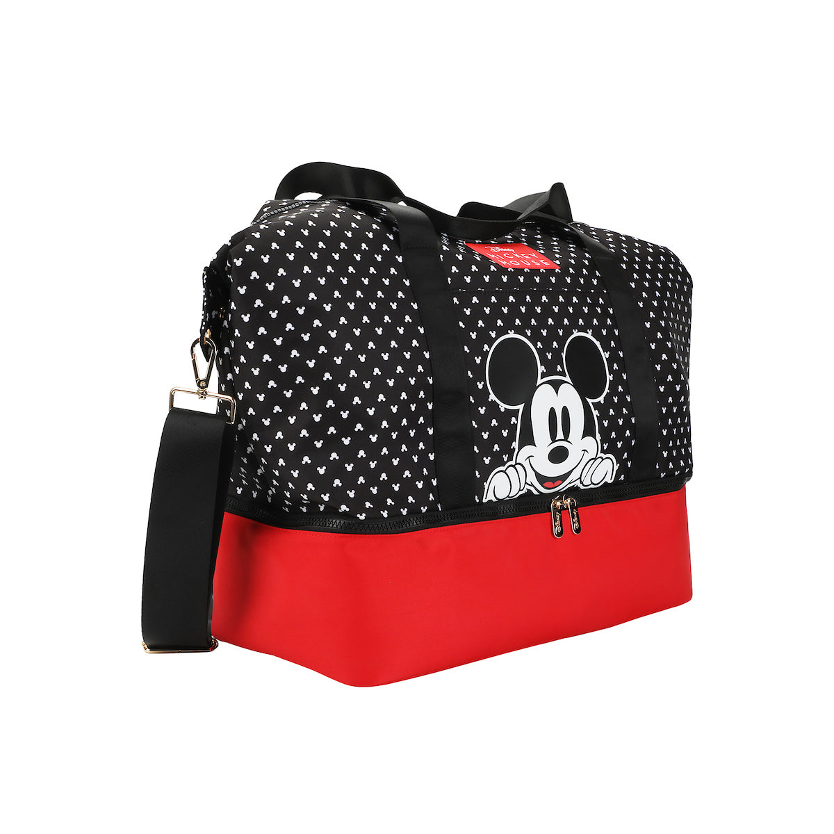 Disney Mickey Mouse Peeking Black 18" Nylon Duffle Bag