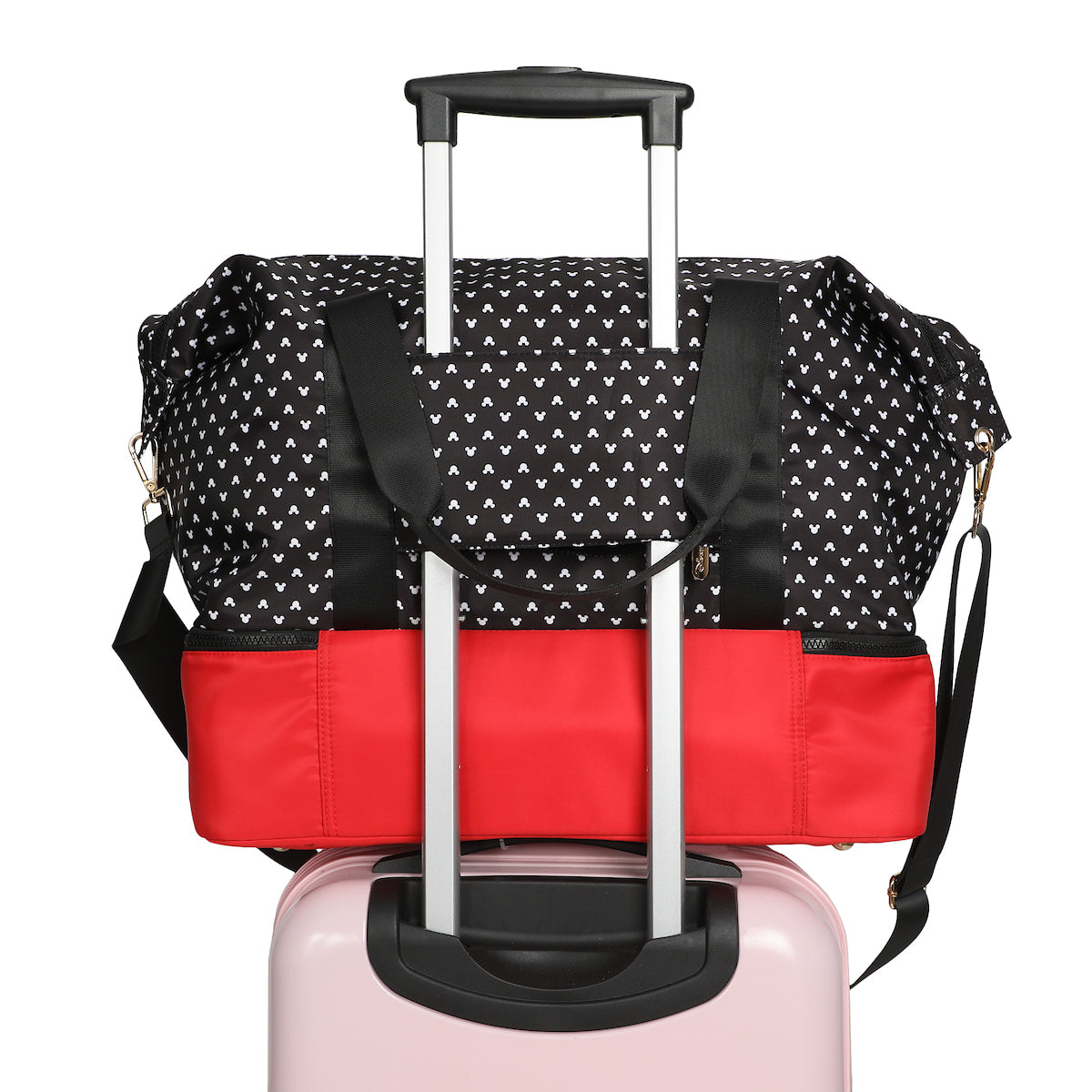 Hello Kitty Character 17" Pink & White Striped Duffle Bag