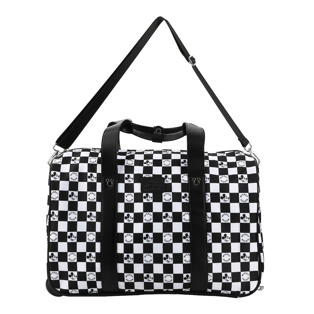 Disney Mickey Mouse Heads Black & White Checkered 18" Duffle Bag