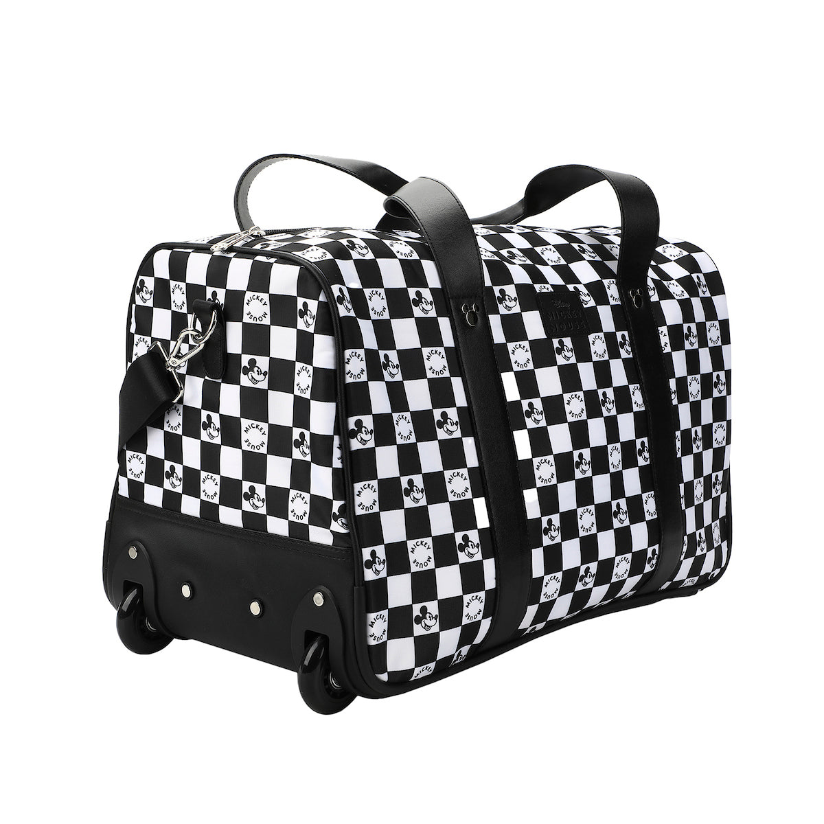 Disney Mickey Mouse Heads Black & White Checkered 18" Duffle Bag