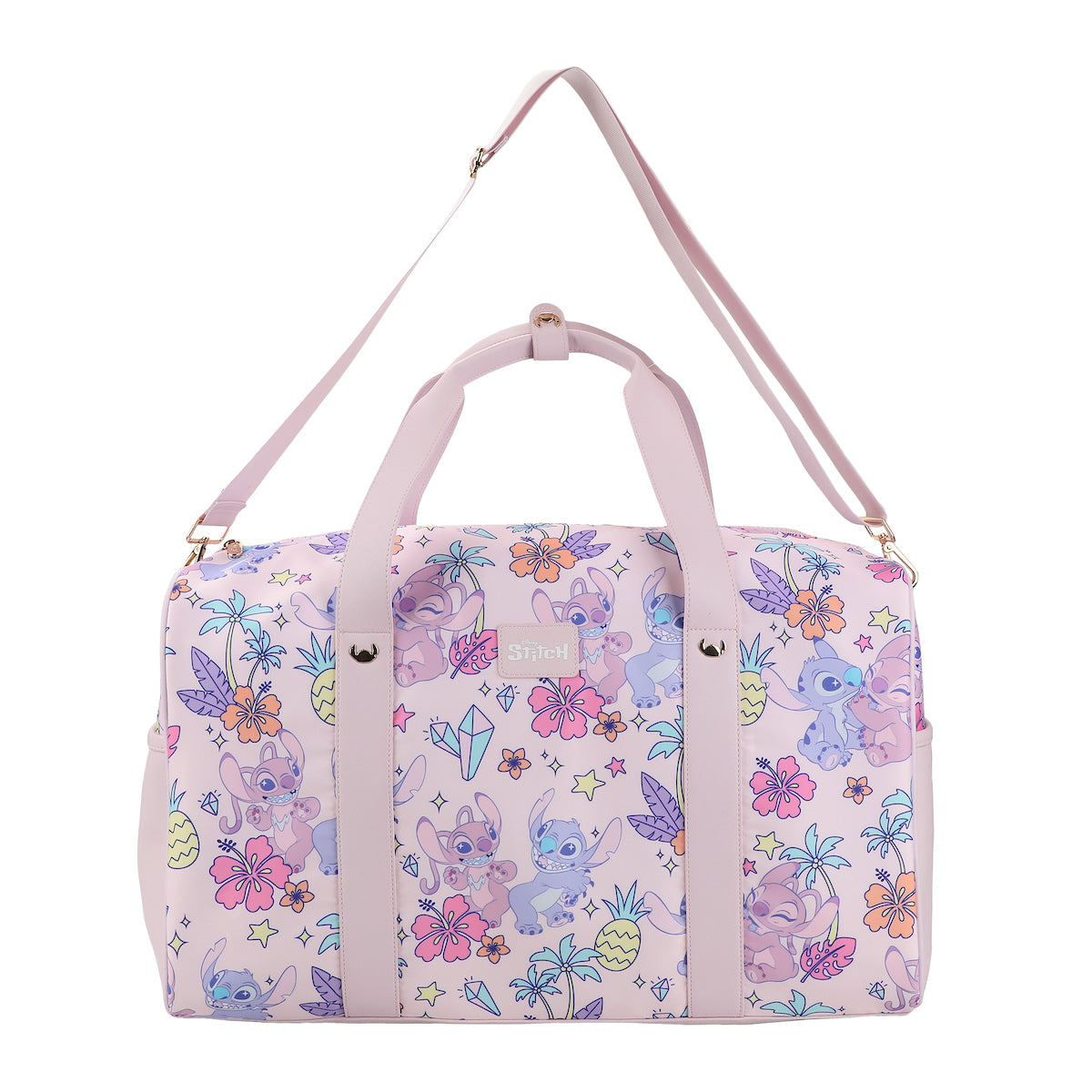 Disney Stitch & Angel 18" Pink Duffle Bag