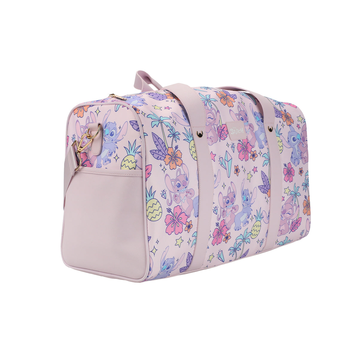 Disney Stitch & Angel 18" Pink Duffle Bag