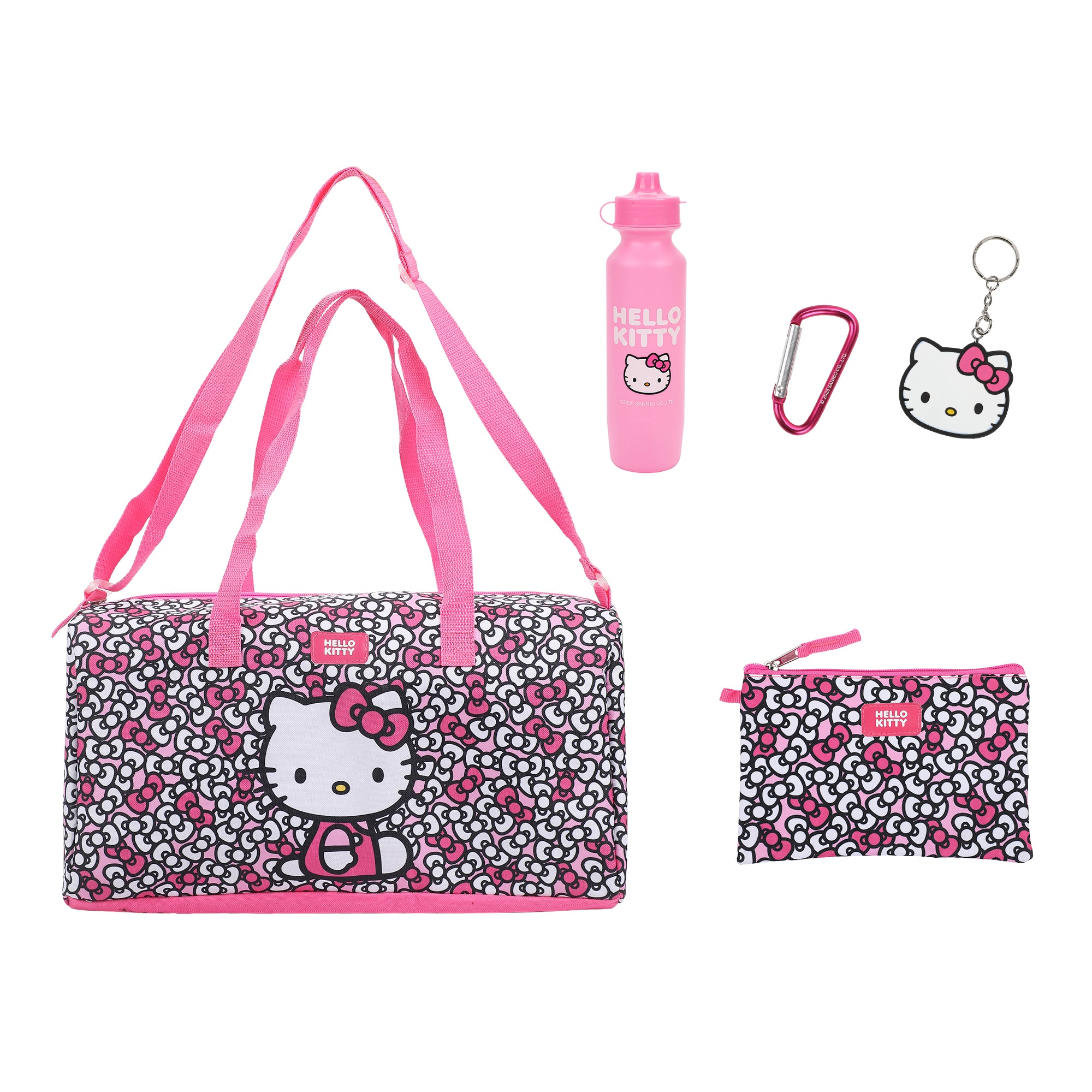 Hello Kitty Bows All-Over Print 5-Piece Duffel Bag Set