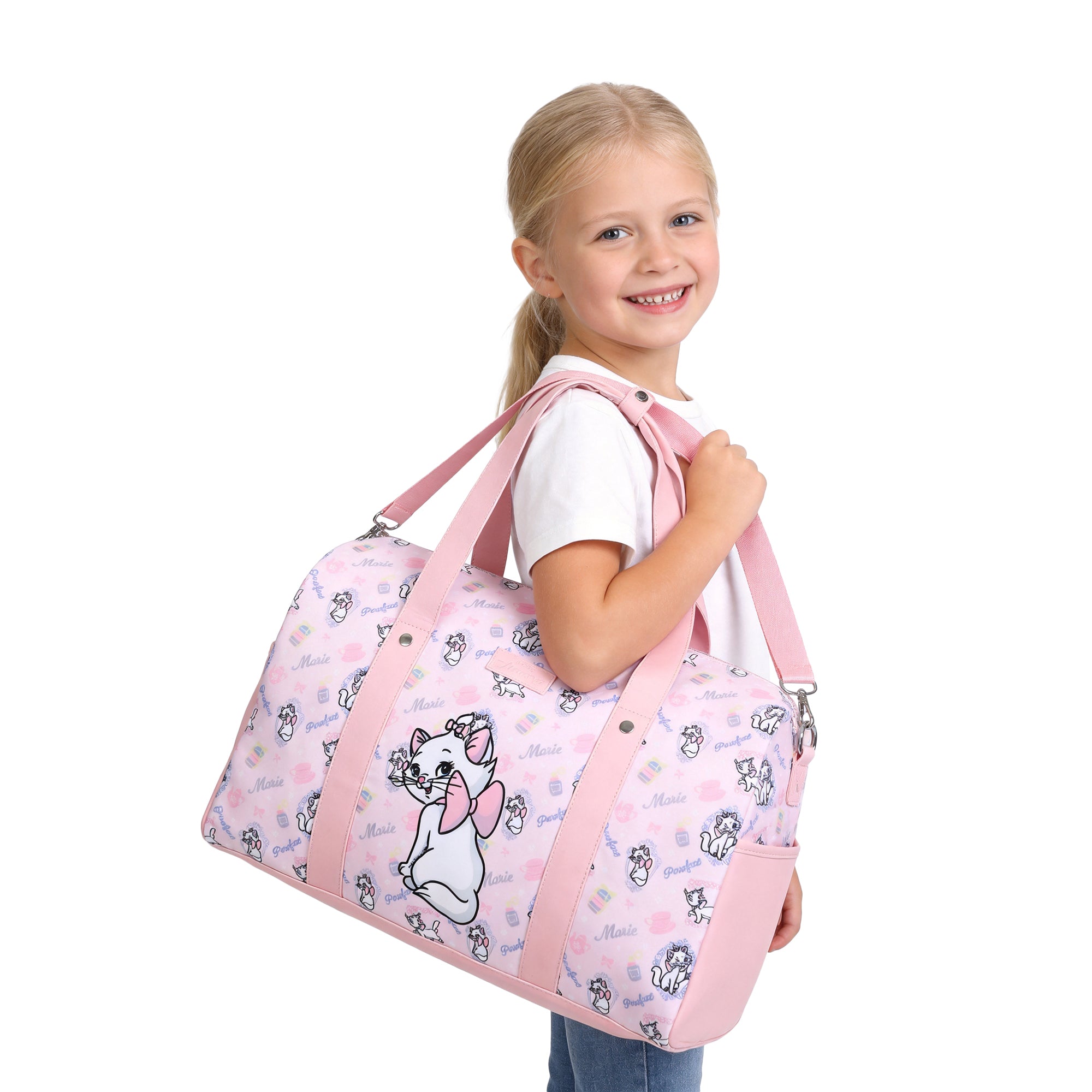 Aristocats Pink Duffle Bag For Kids School Travel
