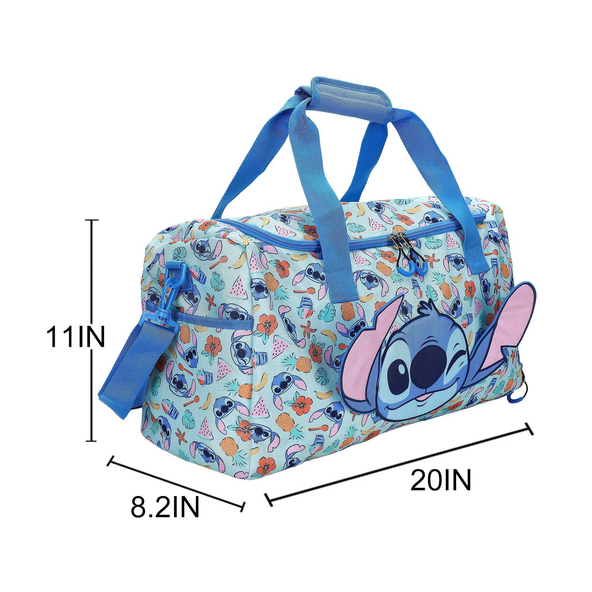 Lilo & Stitch Beach Print Blue 20” Duffel Bag
