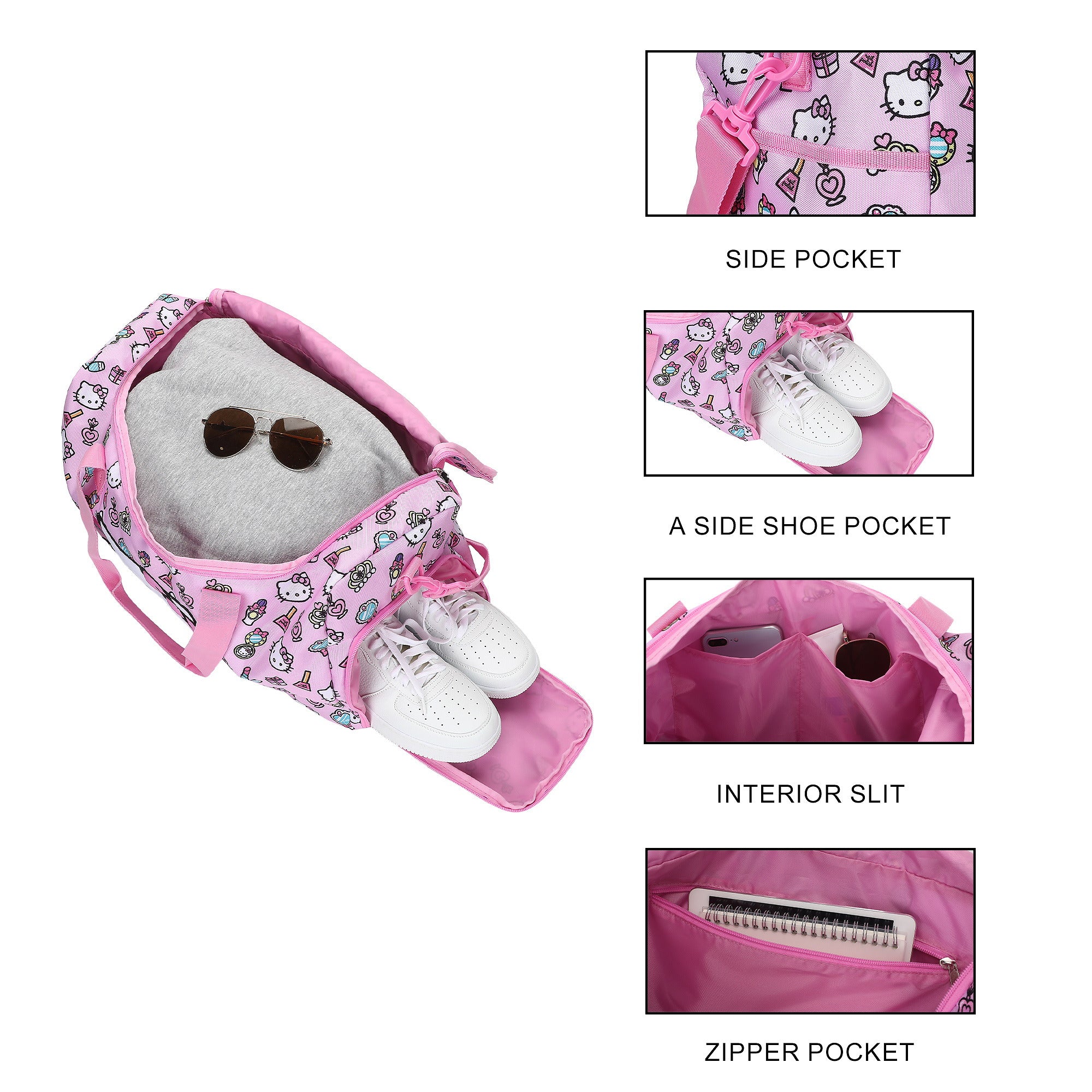 Hello Kitty Core Duffle Bag For Kids Travel And School